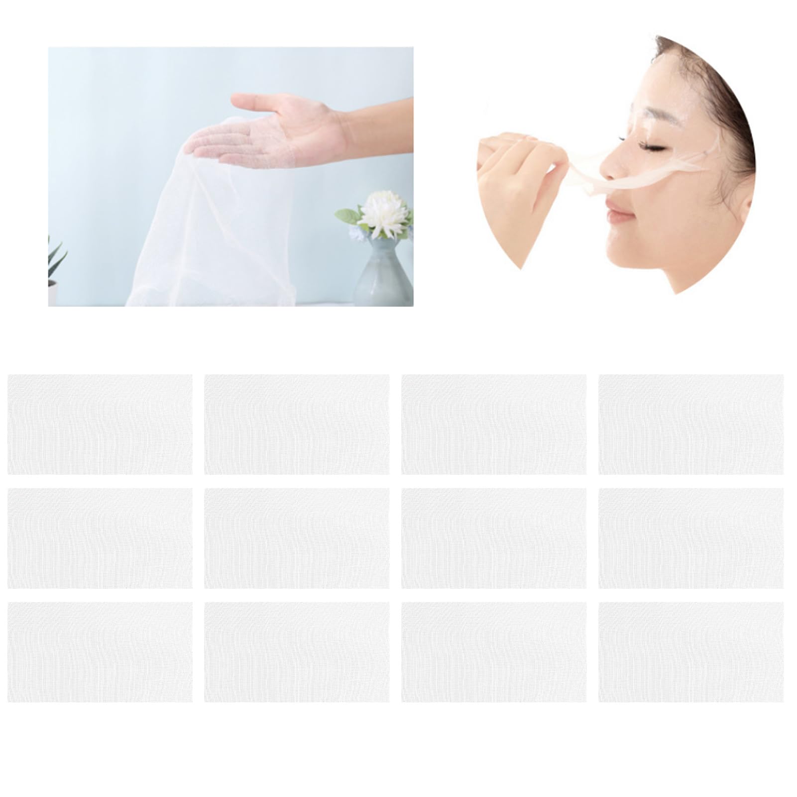 Gauze Face Mask, 100Pcs Gauze Facial Mask Strong Water Absorption Disposable Diy Face Skin Mask Sheets Gauze Face Pad Gauze Skin