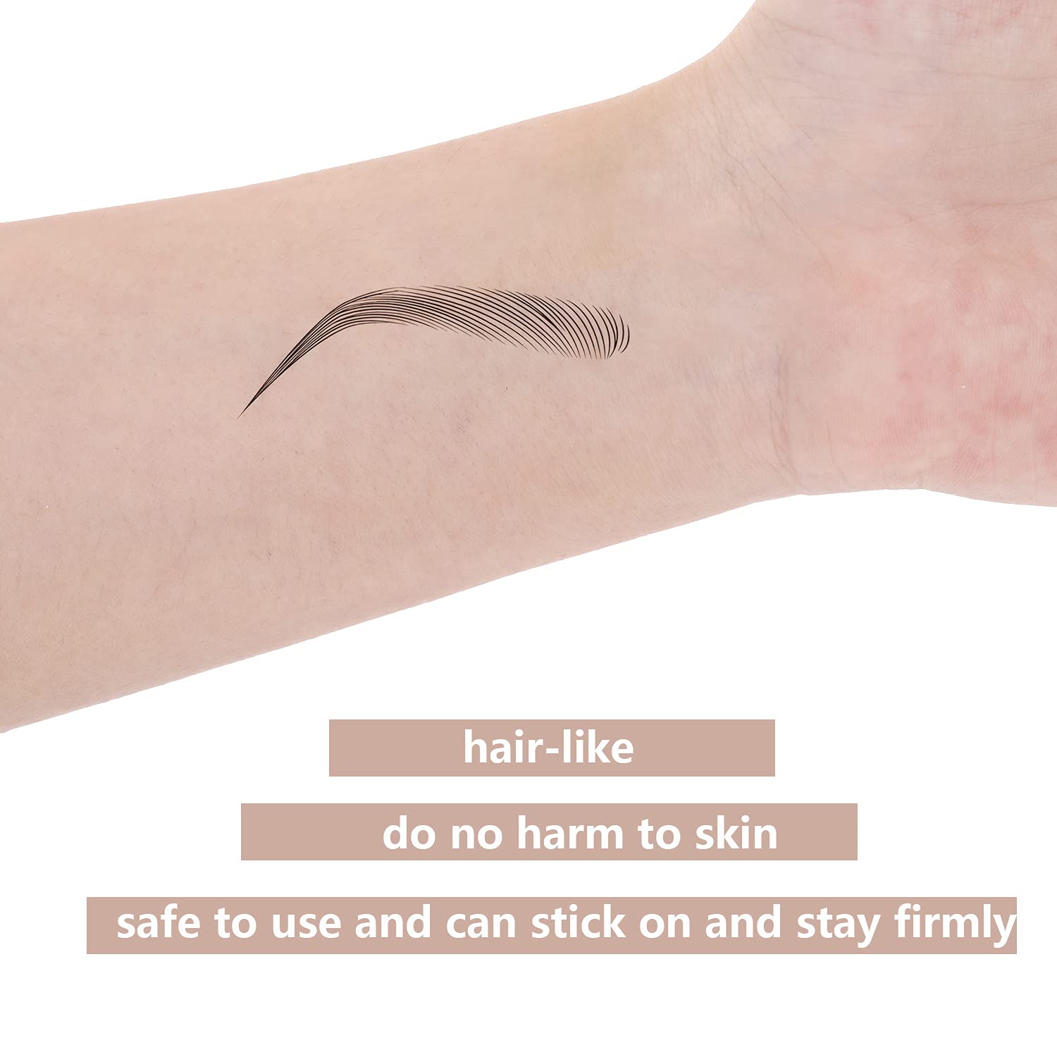 6 Sheets 4D Hair-Like Waterproof Eyebrow Stickers Eyebrow Transfers Stickers Grooming Shaping Eyebrow Sticker In Arch Style For