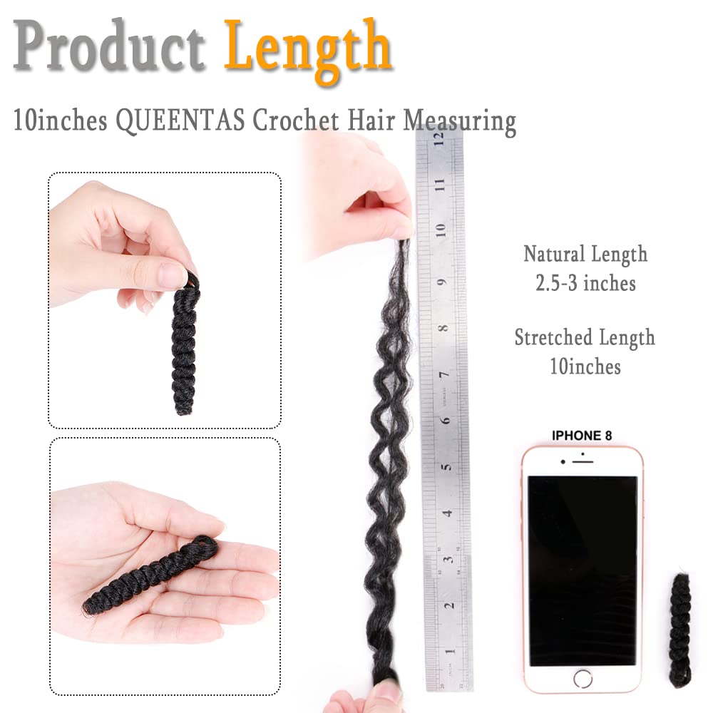 Queentas 6 Packs 10Inches 6Mm Small Toni Curl Carrie Curl Crochet Hair For Women Short Black Curly Crochet Synthetic Hair Extens