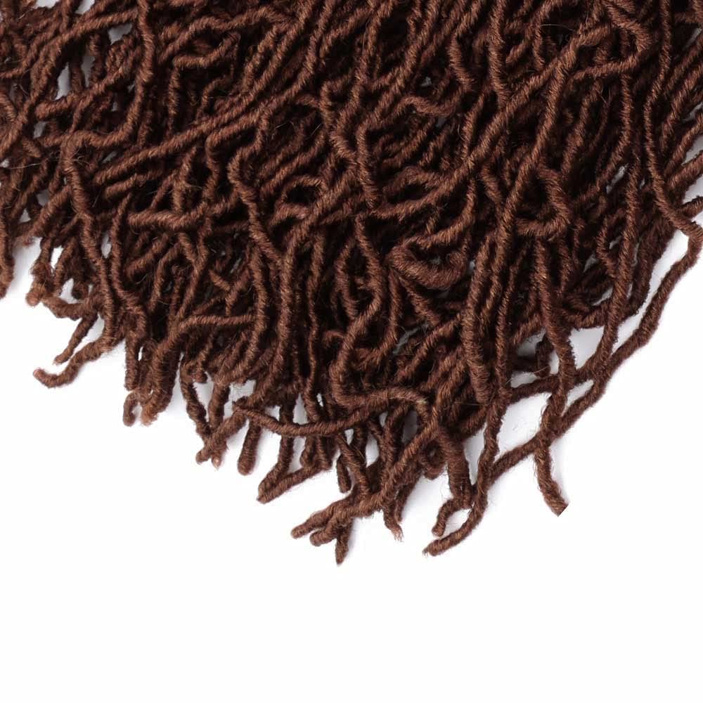30 Inch Soft Locs Crochet Hair Pre Looped 6 Packs Faux Locs Crochet Braids Curly Wavy Goddess Locs Dreadlocs Synthetic Hair For