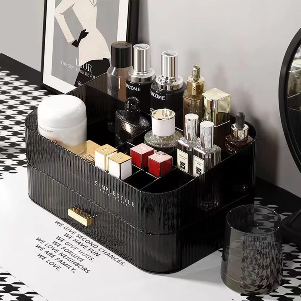 Miuopur Makeup Organizer With Stackable Drawers, Bathroom Vanity Organizers And Storage, Ideal For Desk And Dresser Countertops,