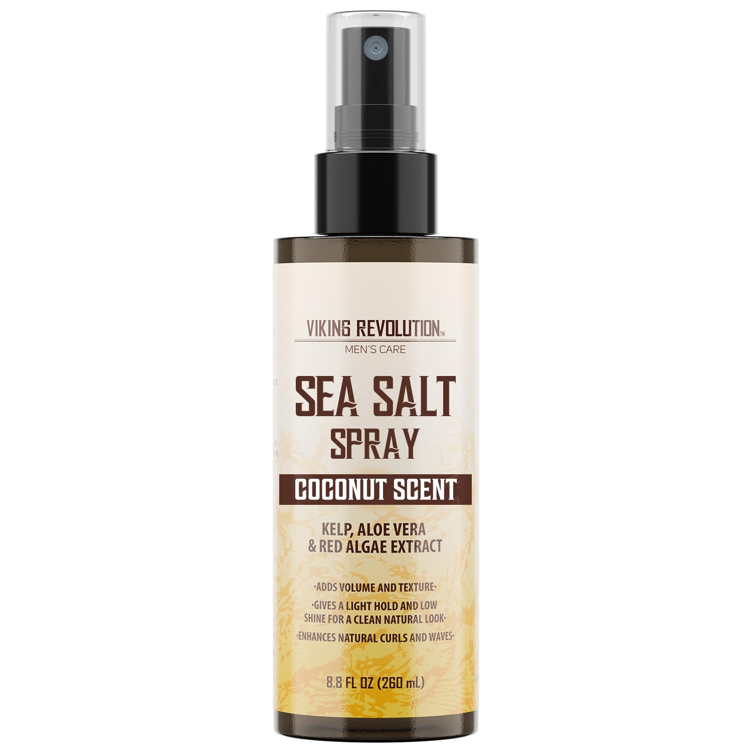 Viking Revolution Coconut Sea Salt Spray for Hair Men - Hair Texturizing Spray with Kelp, Aloe Vera & Red Algae Extract - Surf S