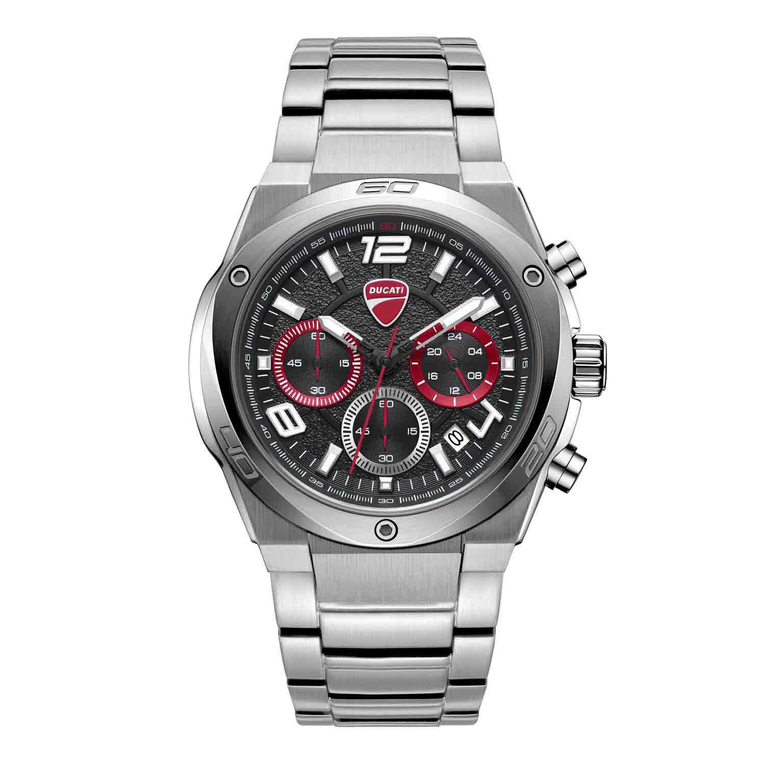 Ducati Extreme Sports Chronograph Analog Quartz MenS Watch With Black Dial & Silver Stainless Steel Strap  Dtwgi0002401W