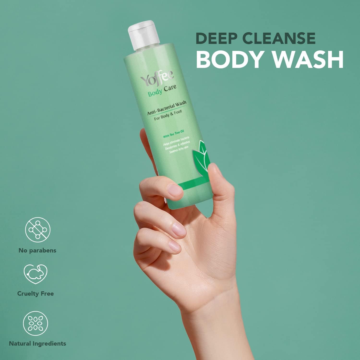 Yoffee - Refreshing & Invigorating Shower Gel For Body And Feet, Prevents And Eliminates Bad Odors, Hydrates & Soothes Skin, Wit