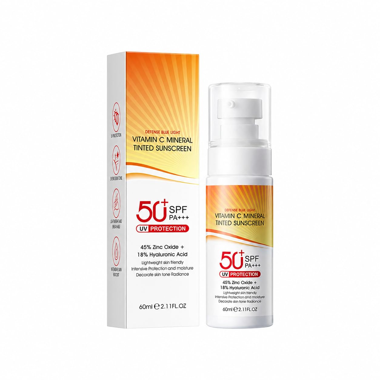 Mineral Sunscreen SPF 50 with Vitamin C, Pack of 2