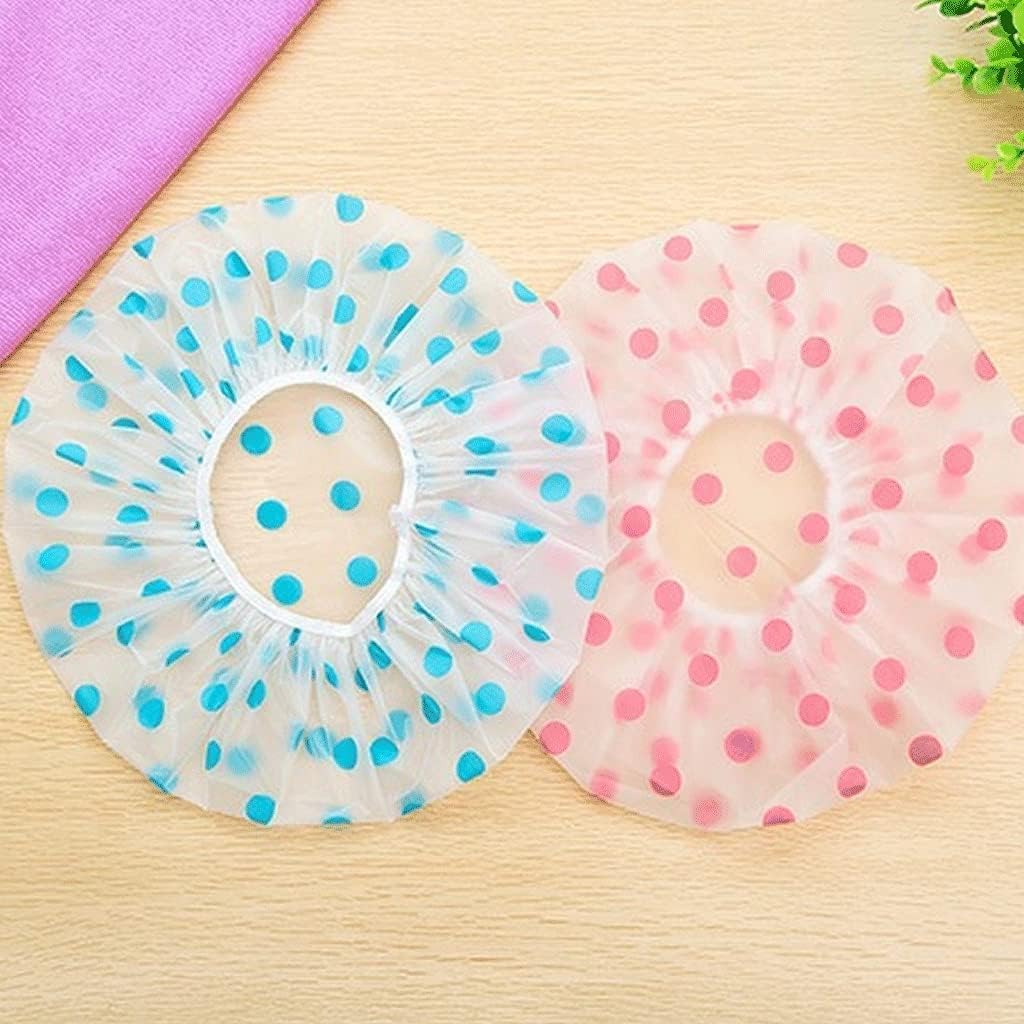 Locans Shower Cap Set Of 2 For Women, Reusable Waterproof Elastic Eva FreeSize Bathroom Shower Caps  For Homes, Spas, Salons, 