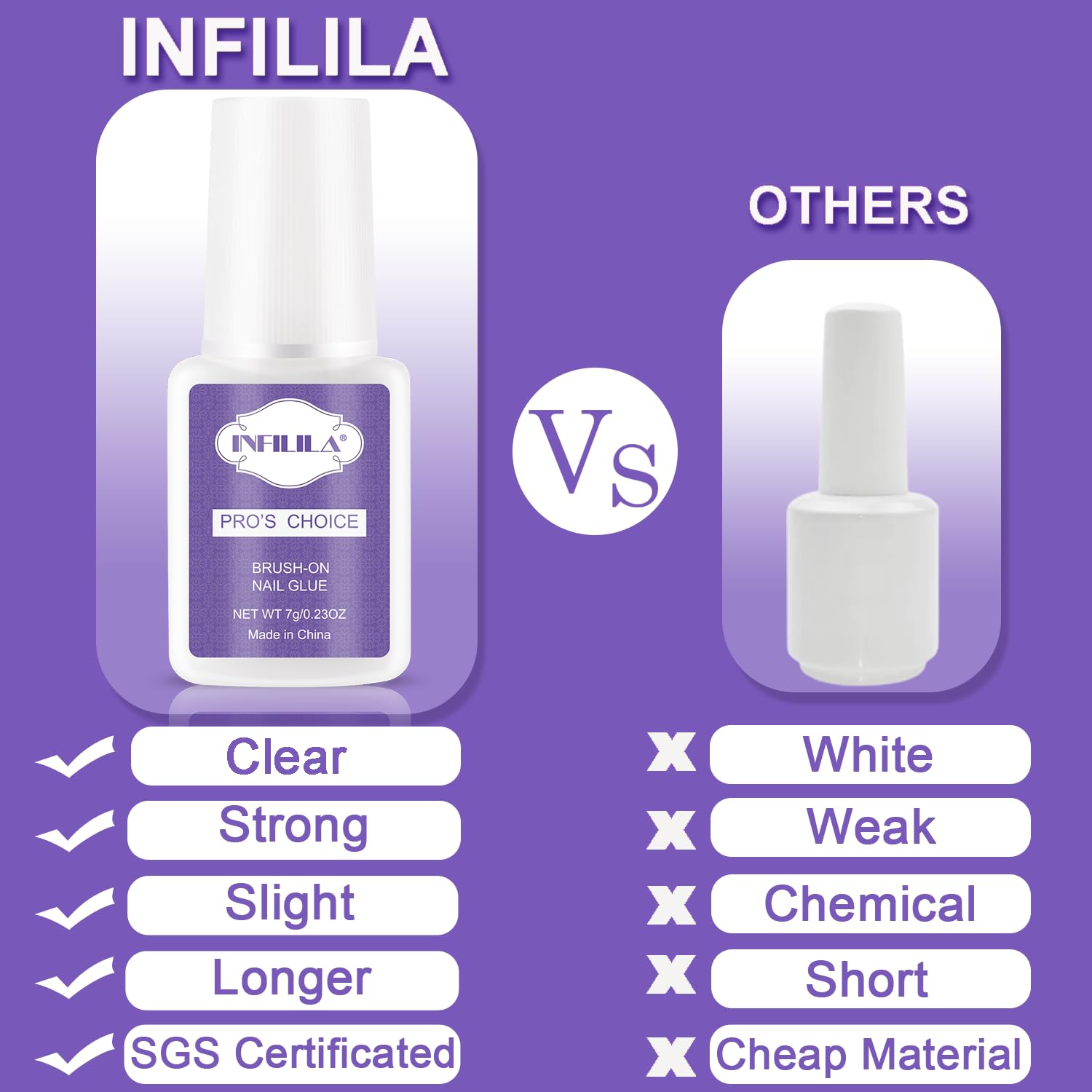 Nxj Infilila Professional Brush On Nail Glue, Arcrylic Nail Glue For Acrylic Nails, Strong Nail Glue Professional Nails Glue, Ad