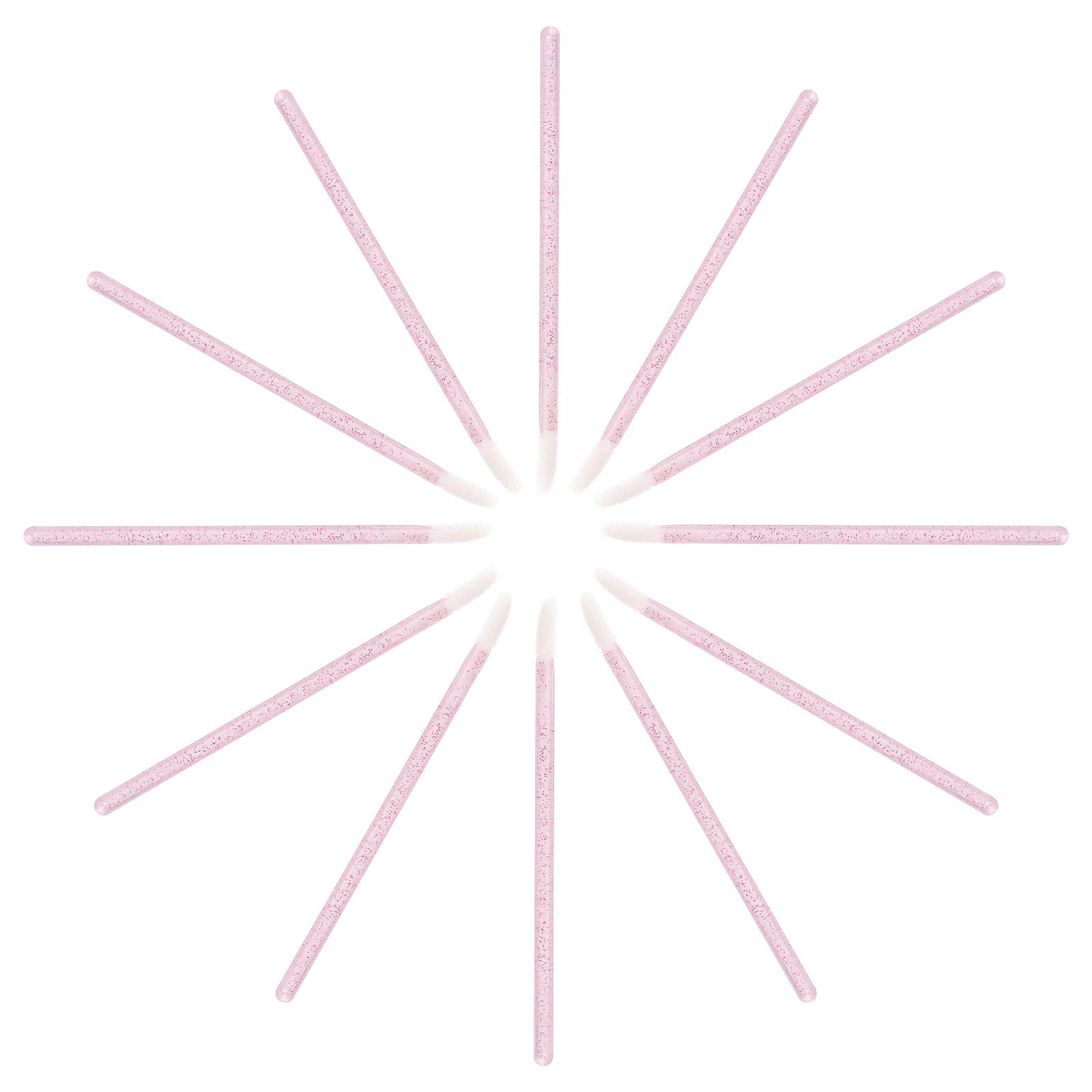 100 Pieces Lipstick Wands Disposable Lip Gloss Cosmetic Applicator Ctystal Lip Wands Bulk- Pink