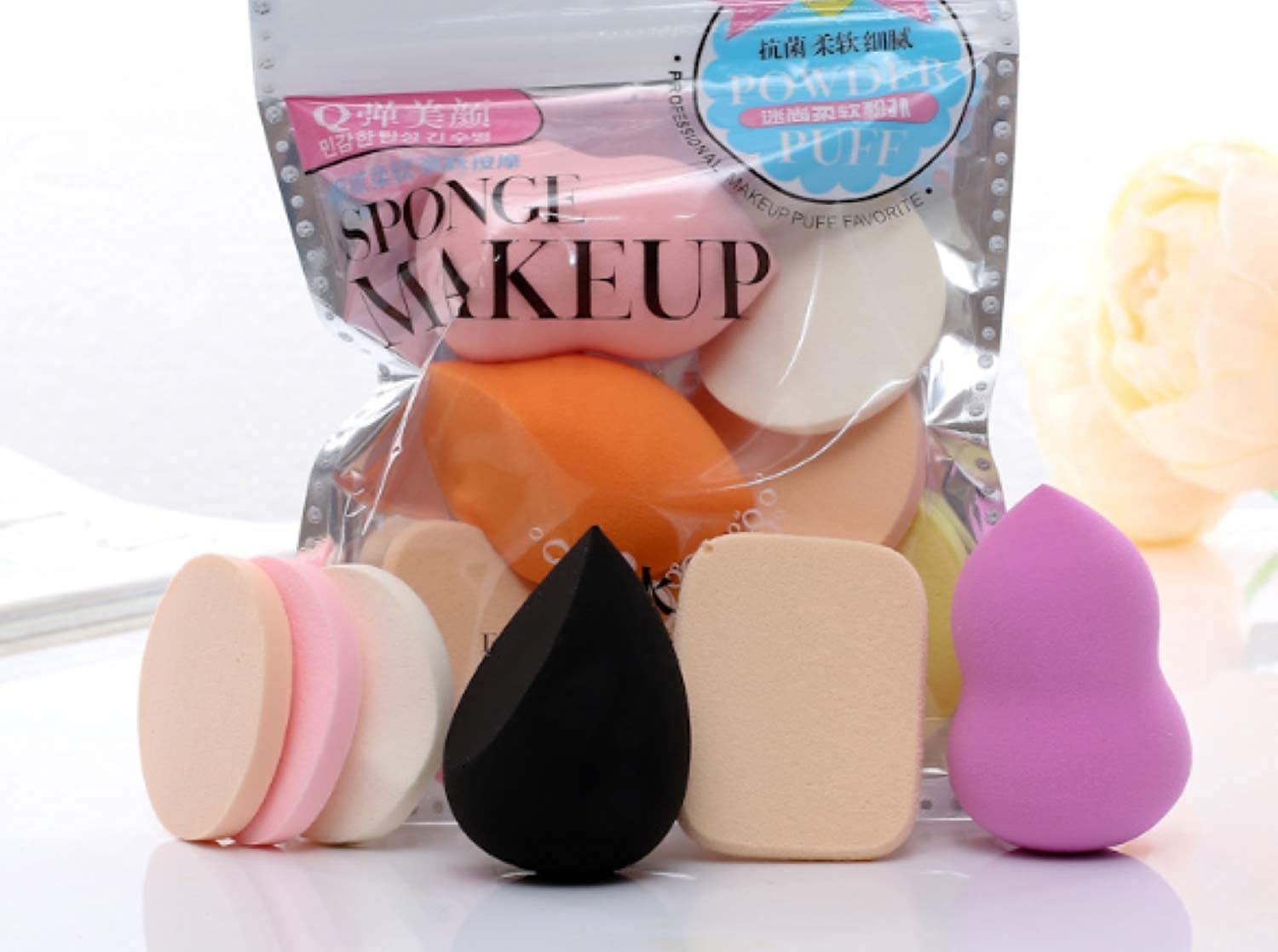 Datnasayad Makeup 6 In 1 Cotton Pad Applicator Foundation Makeup Blender Powder Buff Sponge Cosmetic Puff WomenS & Girls Cosmet