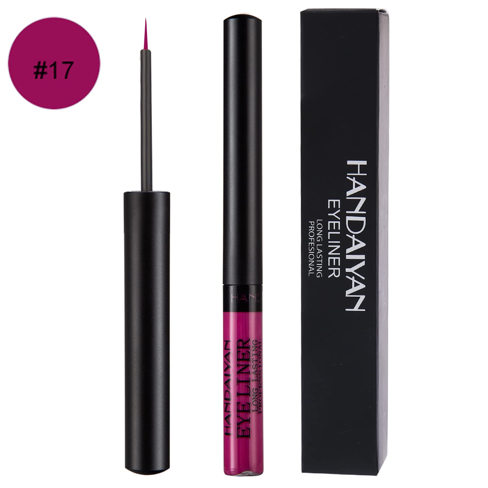 Dekrion Liquid Eyeliner, Matte Colored Eyeliners, Purple-Red Eyeliner, White Black Red Brown Green Purple Waterproof High-Pigmen