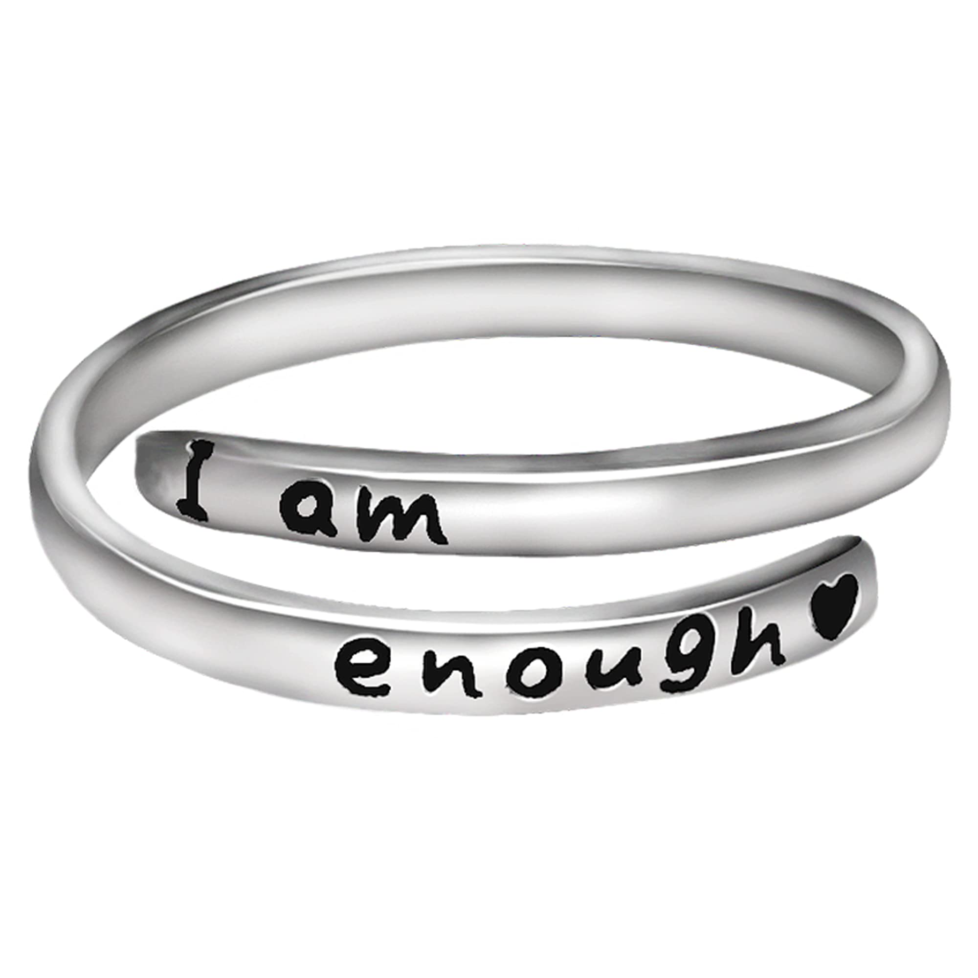 Giva 925 Silver Layered Affirmation Ring, Adjustable | Gifts For Girlfriend, Gifts For Women And Girls | With Certificate Of Aut