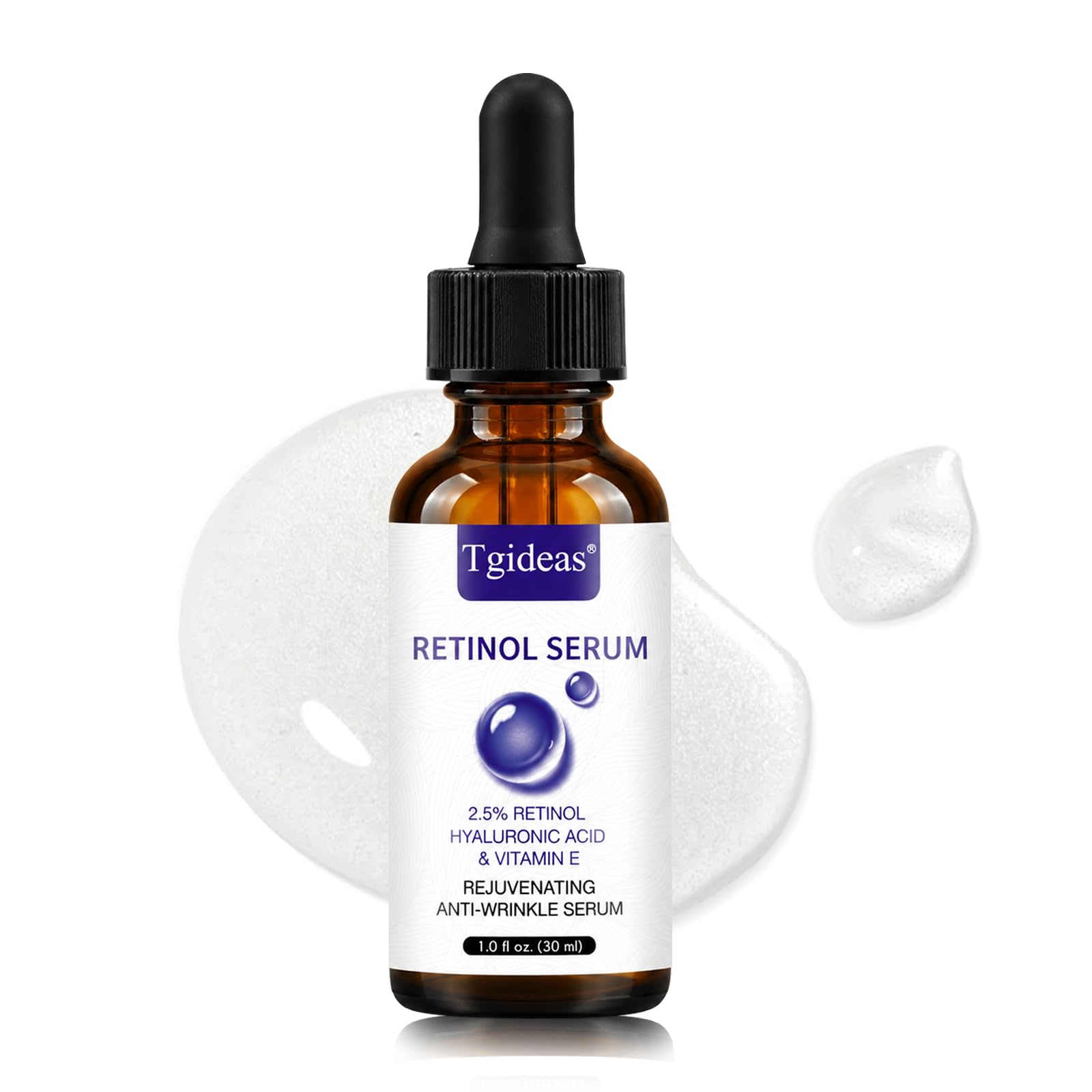 Tgideas Retinol Serum 2.5%  AntiAge Face Serum with Hyaluronic Acid & VE