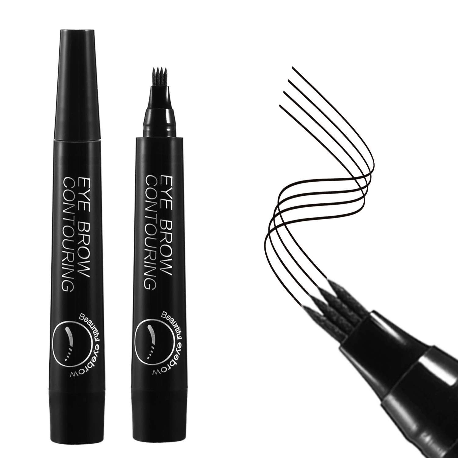 Boobeen Waterproof Eyebrow Pen - Microblading Eyebrow Pencil With A Micro-Fork Tip Applicator - Creates Natural Looking Brows Ef