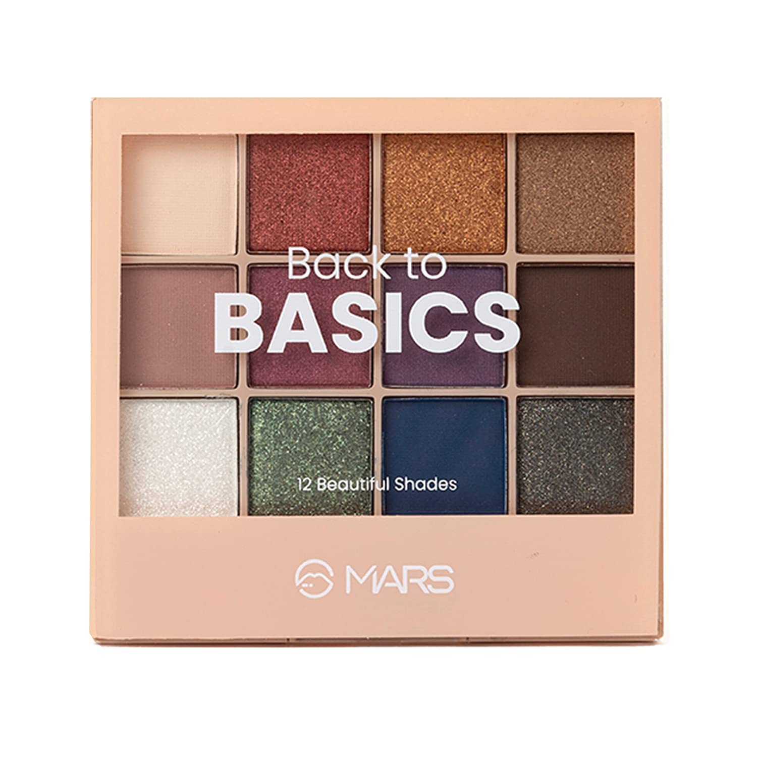 Mars 12 Shades Back To Basics Eyeshadow Palette With Free Applicator | Matte | Shimmer | Beginner Friendly & Long Lasting Eye Sh