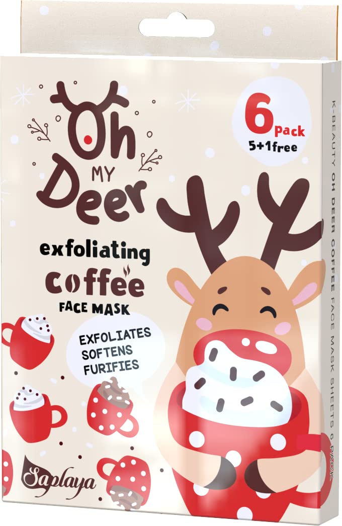 Saplaya K-Beauty Facial Skincare Natural Beauty Multi-Pack Face Sheet Masks Balanced Skin Care Made In South Korea (Oh My Deer E