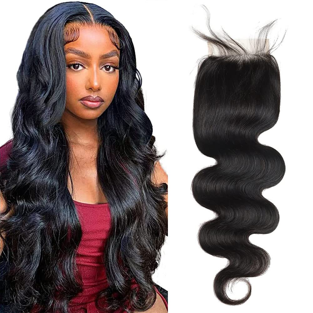 10 Inch 13x4 HD Lace Frontal Closure 100% Brazilian Virgin Human Hair Body Wave Ear to Ear Transparent Lace Frontal Pre Plucked 