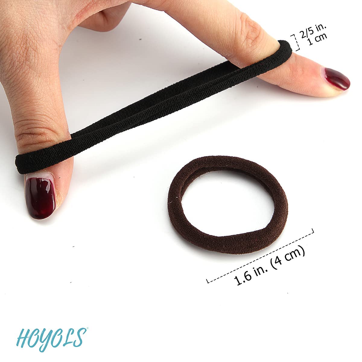 Hoyols Soft Thick Seamless Cotton Hair Ties, Ponytail Scrunchies Head Bands No Damage Crease For Women Girls Kids Ponytail Holde