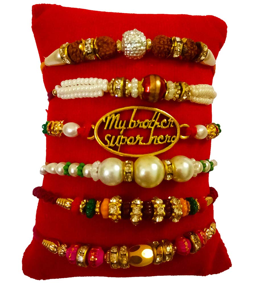 Avanti Creation Et Of 6 Rakhi For Men With Roli Chawal