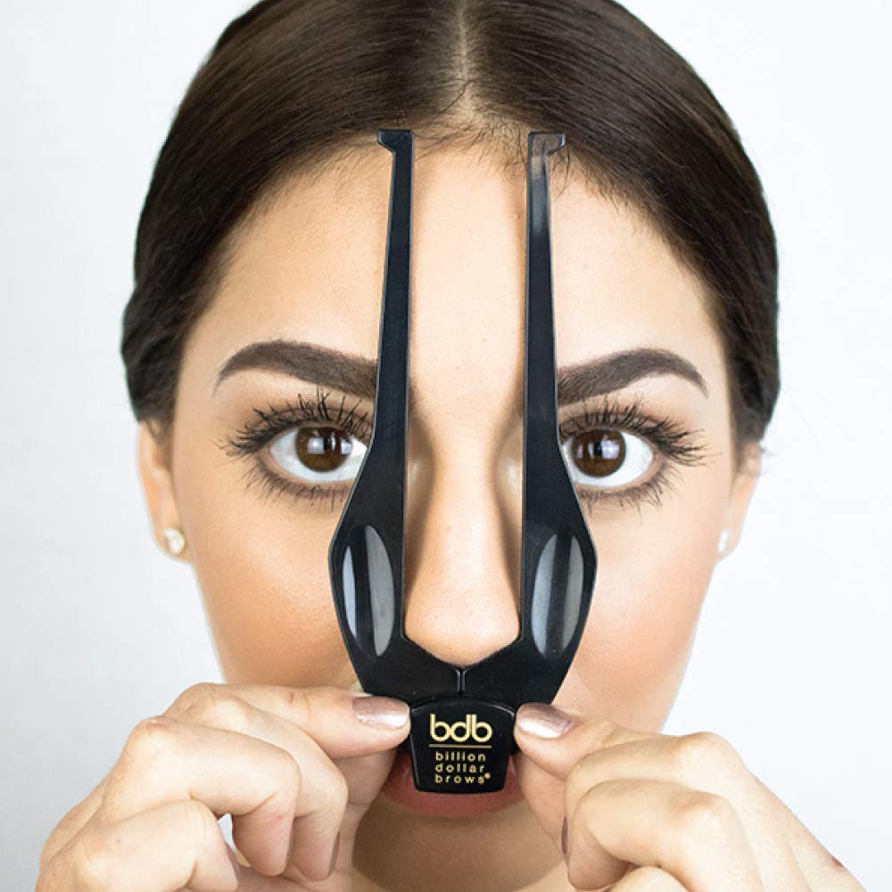 Billion Dollar Brows 2-Piece Brow Buddy Contour Stencil Microblading Kit For Symmetrical Eyebrows, Black