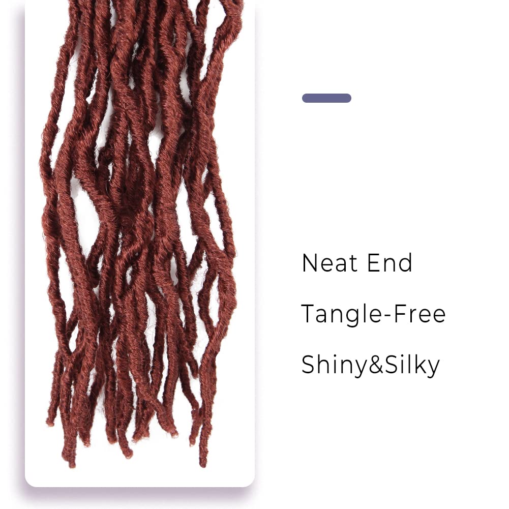 Niseyo 10 Inch Soft Locs Short Pre-looped New Faux Locs Crochet Hair 6 Packs (10 Inch, 350#/Ginger Red)