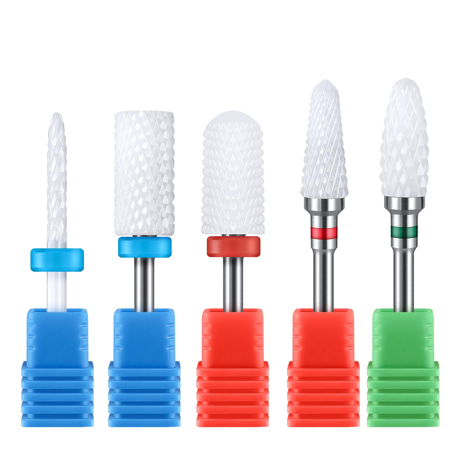 MELODYSUSIE Ceramic Nail Drill Bits Set, 3/32'' (2.35mm) Professional Acrylic Nail File Drill Bit for Manicure Pedicure Cuticle 