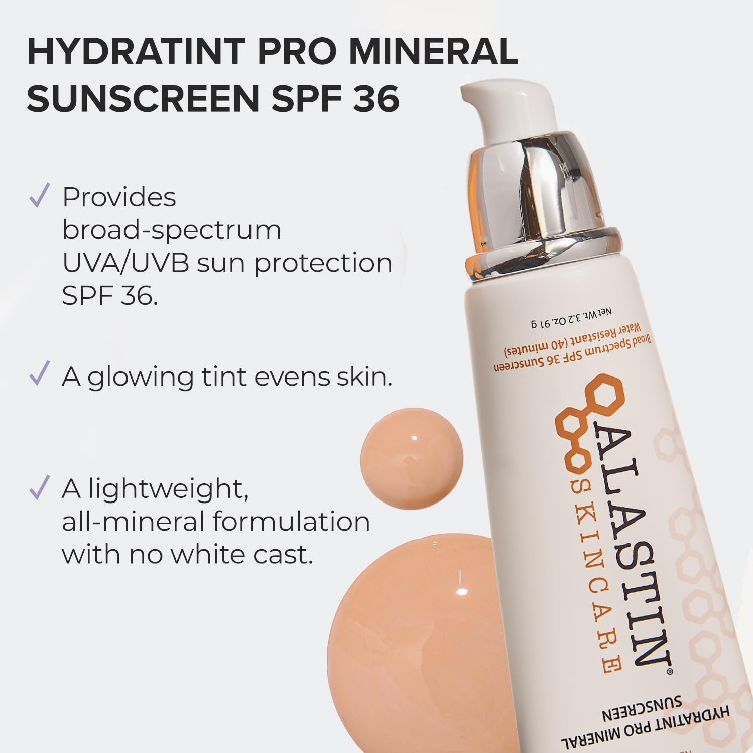 Alastin Skincare Hydratint Pro Mineral Sunscreen Spf 36 (3.2 Oz) | 2-In-1 Tinted Daily Sunblock | Fragrance-Free, Water Resistan