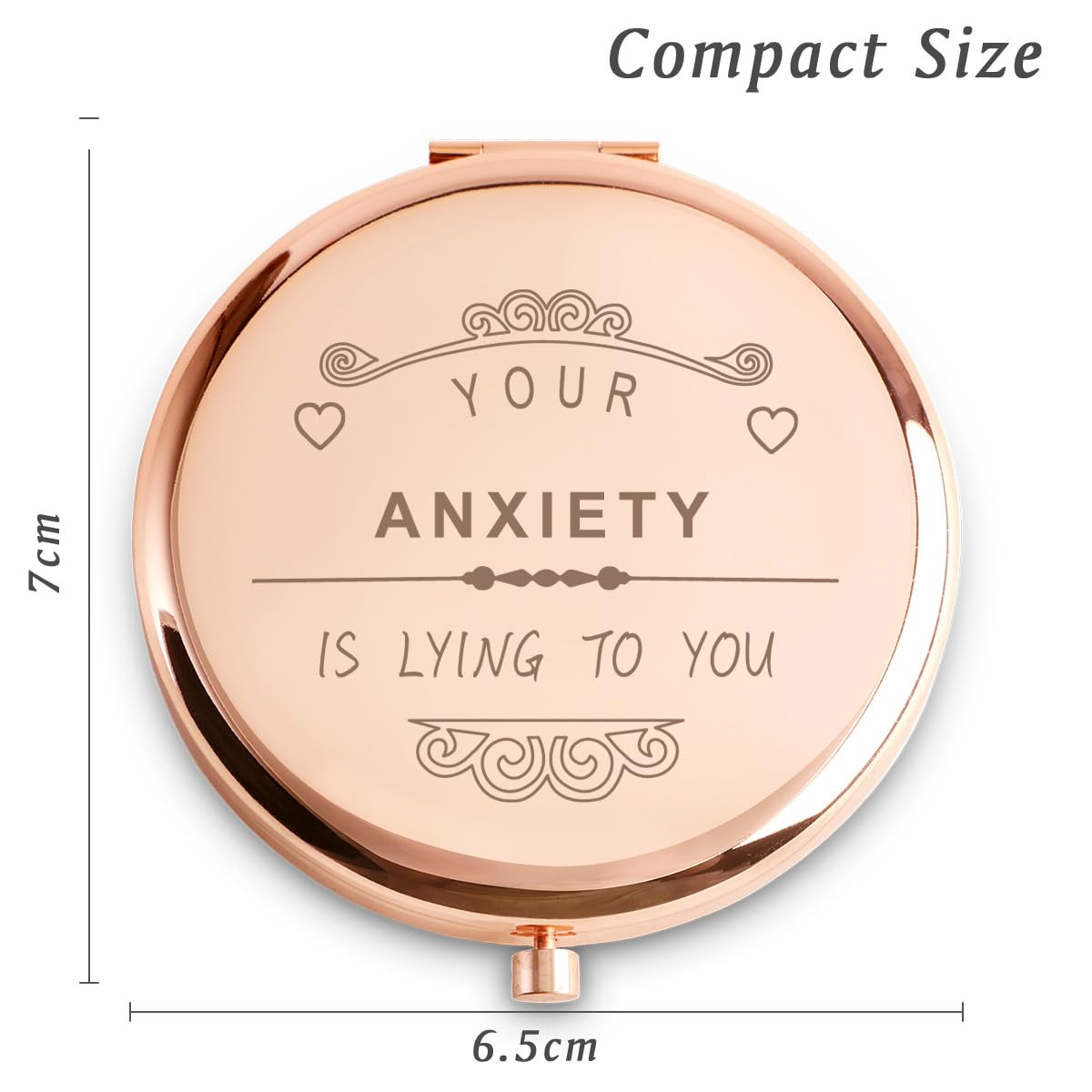 Coyoal Personalized Compact Mirror, Basket Stuffers, Inspirational Gifts For Women Girls Her Friends Niece Granddaughter Daughte