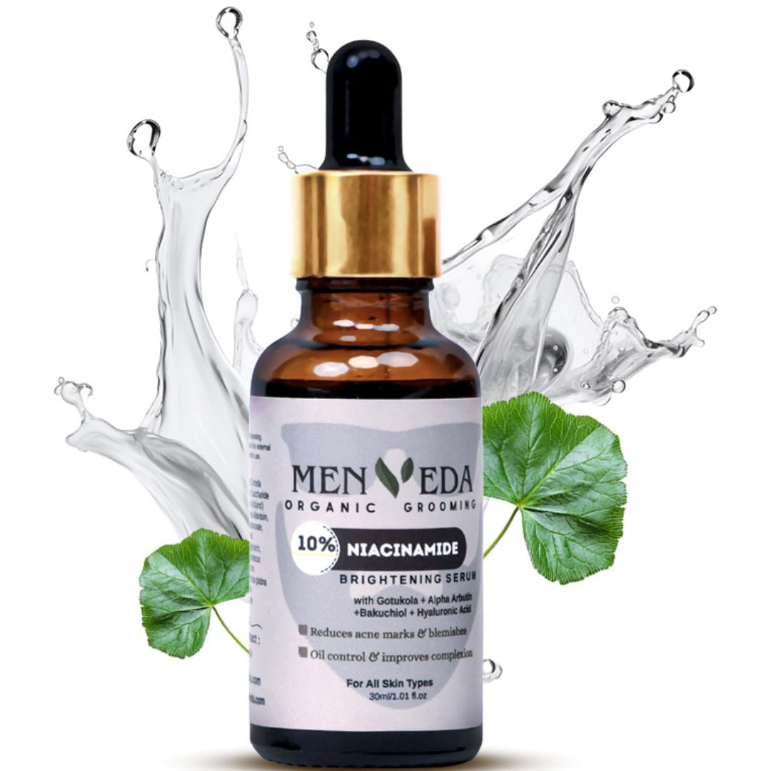 Menveda Niacinamide Face Serum 30Ml | Hydrating & Brightening | 10% Niacinamide & Alpha Arbutin | Fade Dark Spots & Fine Lines |