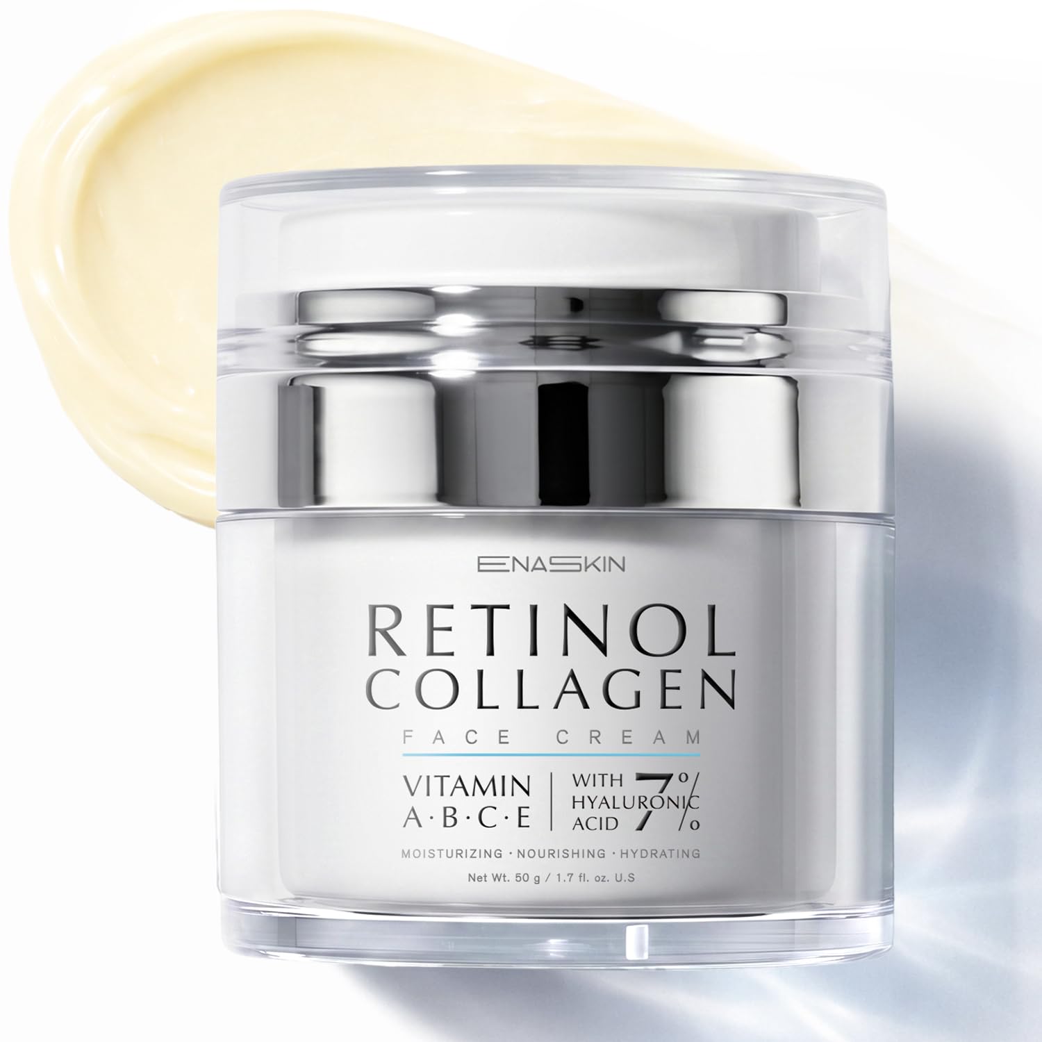 Retinol Anti Aging Face Moisturizer: Wrinkle Cream for Women & Men, Collagen & 7% Hyaluronic Acid - Facial Tightening & Neck Fir