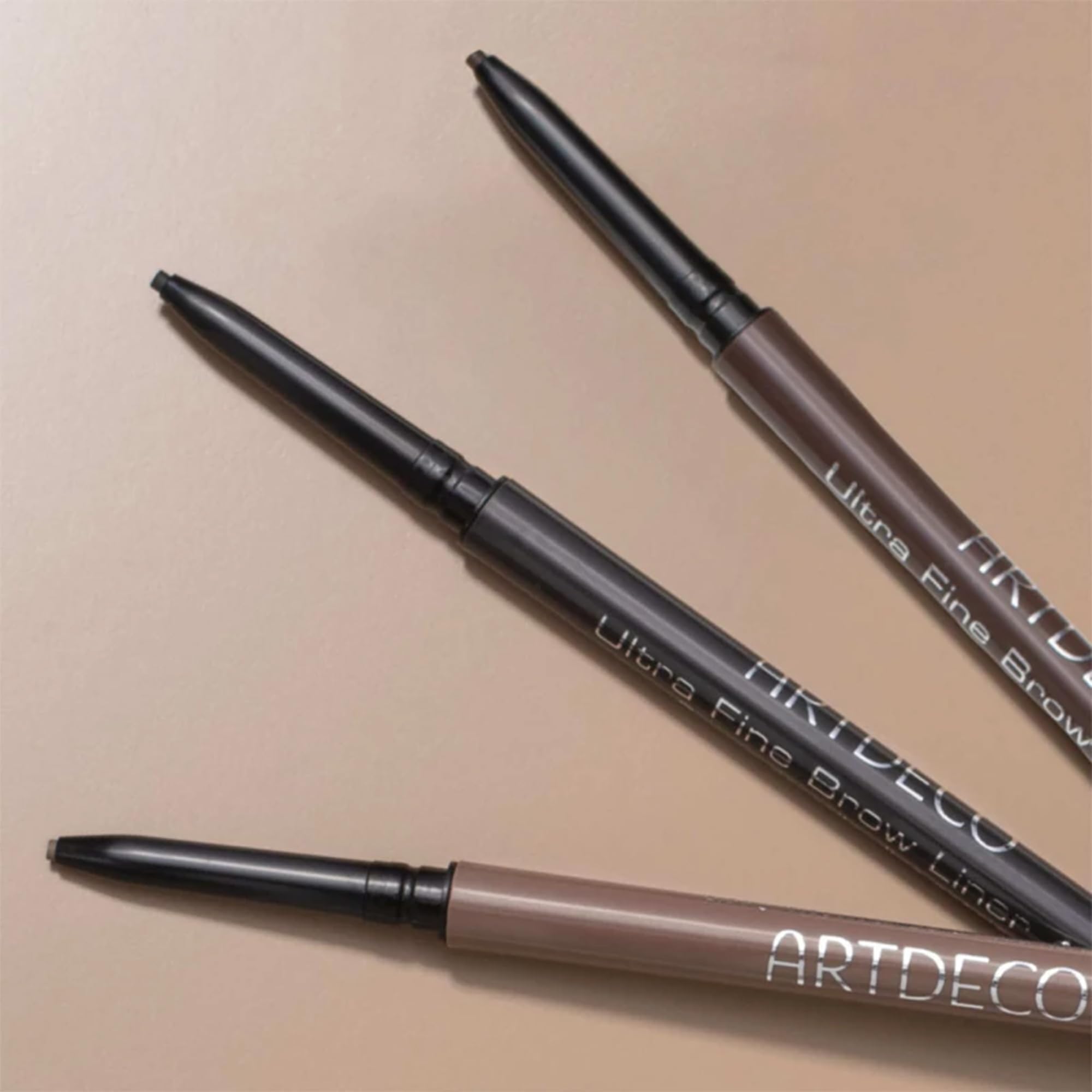 Artdeco Ultra Fine Brow Liner - Ash Brown - Thin Twist-Out Tip Creates Ultra-Fine Lines - Integrated Grooming Brush - Smudge-Pro