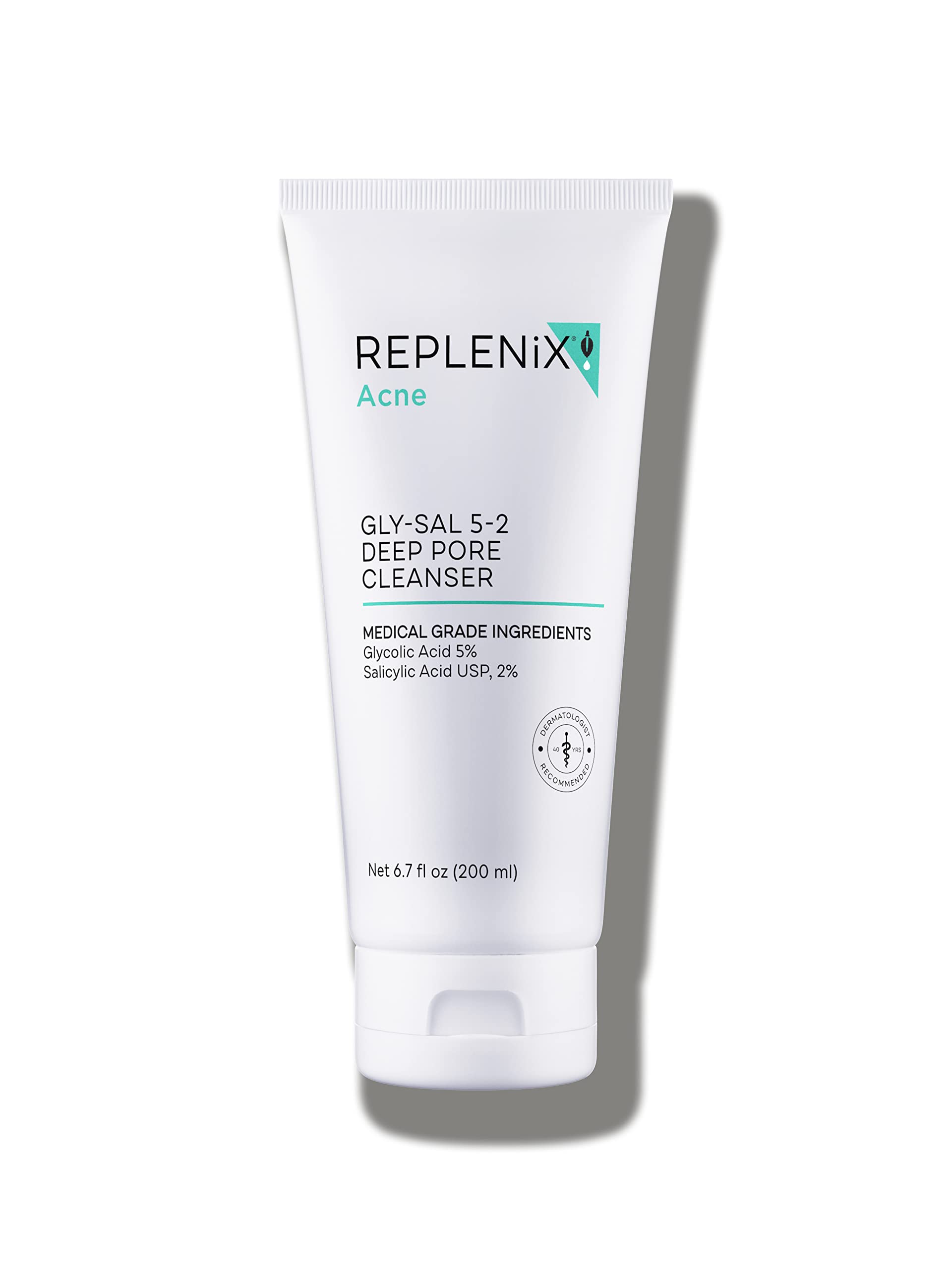 Replenix Gly-Sal 5-2 Deep Pore Facial Cleanser, Medical-Grade 5% Glycolic & 2% Salicylic Acid Oil-Free Face Wash for Acne-Prone 