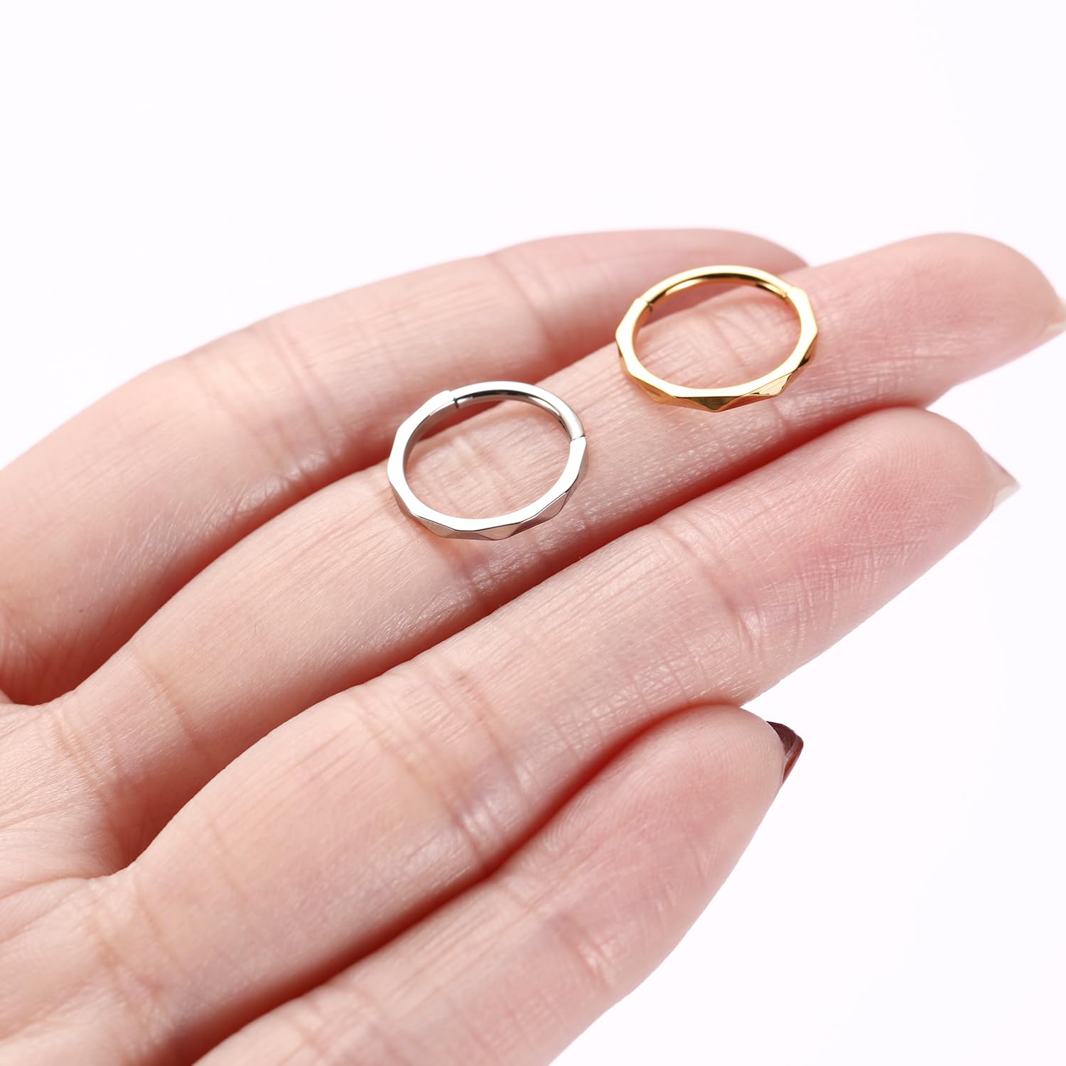 FUNLMO 16G Conch Daith Helix Tragus Rook Piercing Jewelry Nose Rings Hoops Septum Jewelry Cartilage Earring Nose Rings Surgical