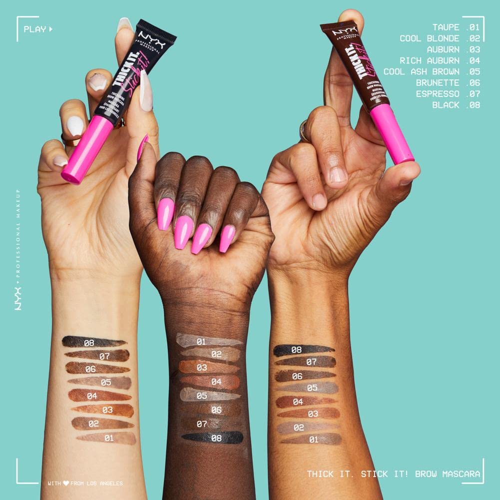 NYX PROFESSIONAL MAKEUP Thick It Stick It Thickening Brow Mascara, Eyebrow Gel - Cool Ash Brown