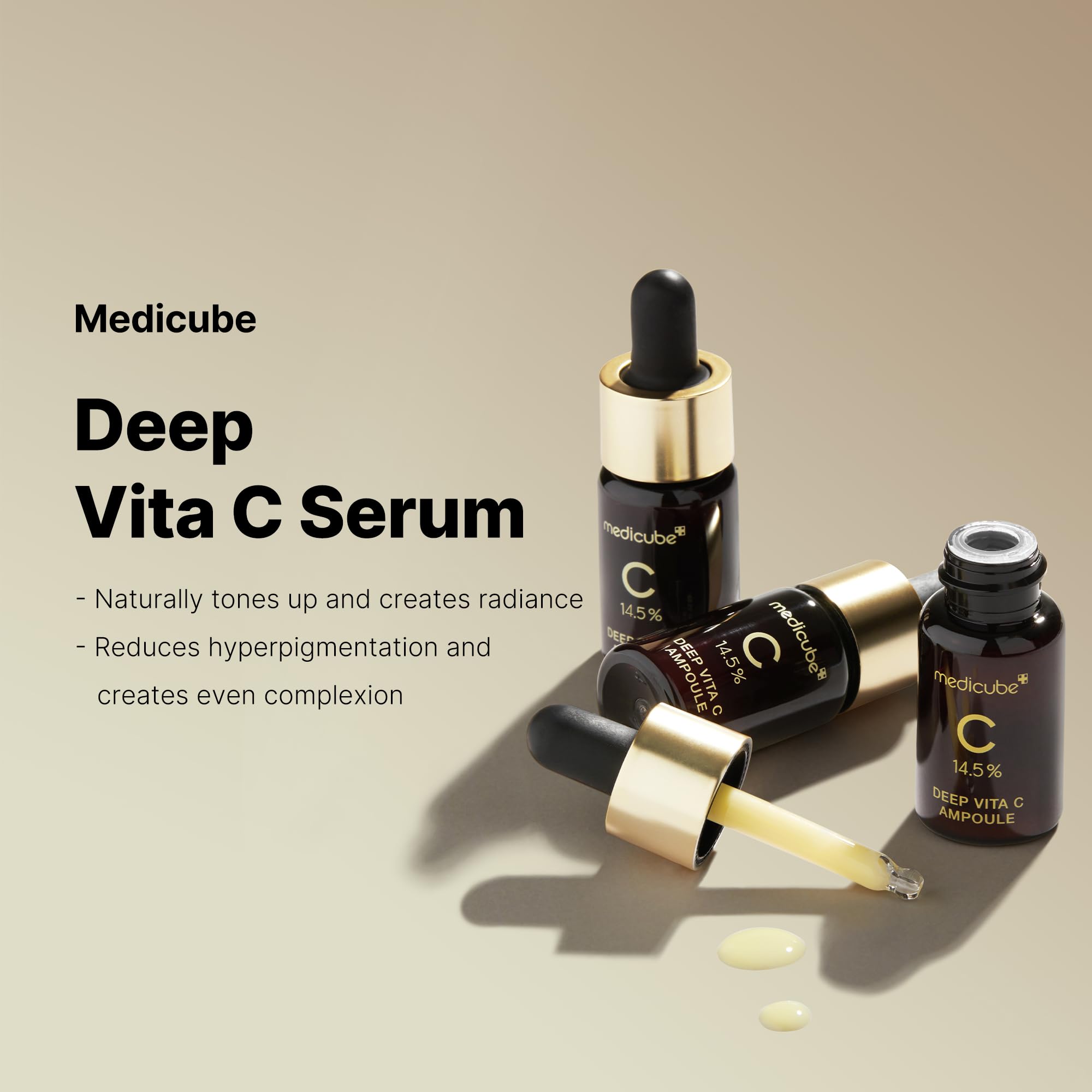Medicube Deep Vita C Serum 2.0 || 14.5% Pure Vitamin C Reduce The Appearance Of Hyperpigmentation, Dark Spots, And Blemishes | 1