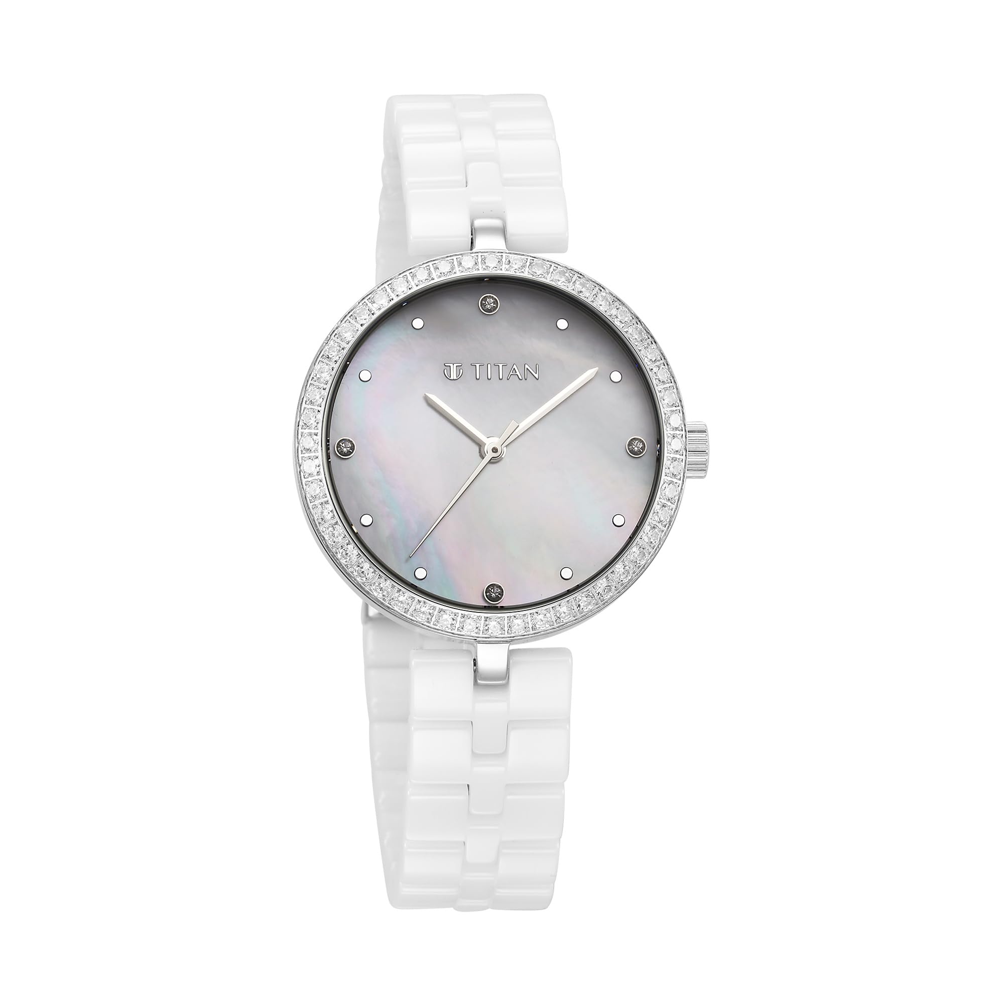 Titan Analog Watch For Women, Pearl White, Modern
