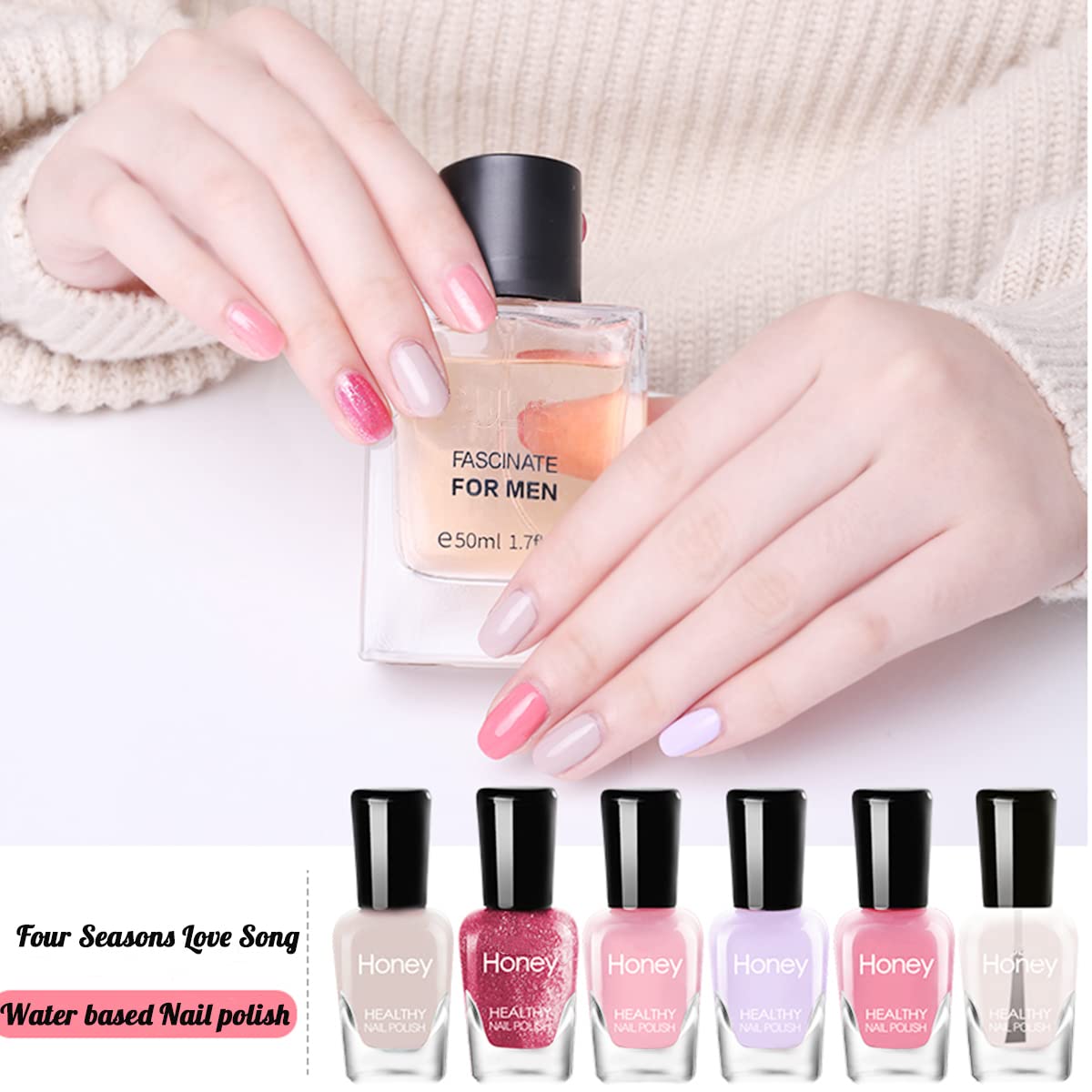 Tophany Non Toxic Nail Polish Set, Easy Peel Off Fast Dry Nail Polish Set For Pack, Eco Friendly & Organic Water Based Nail Poli