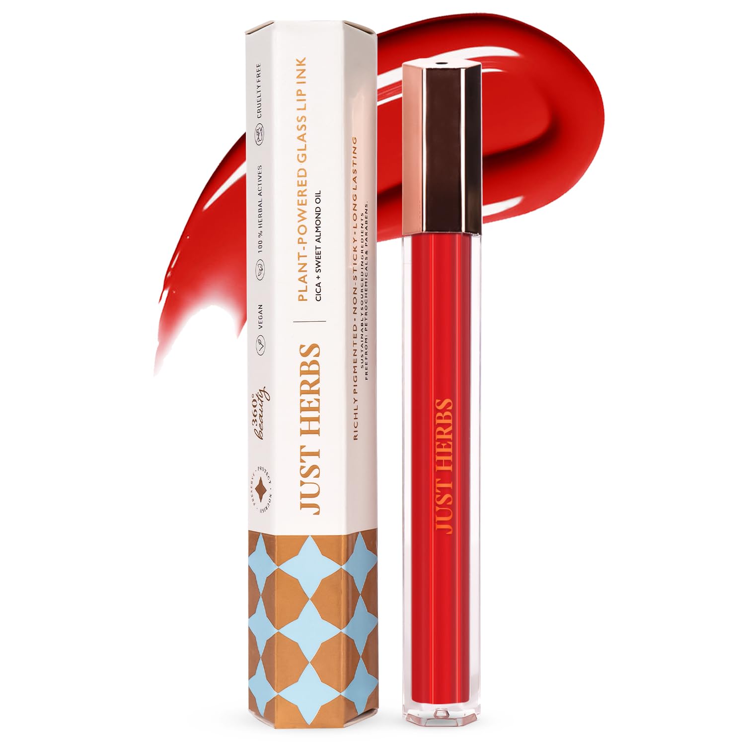 Just Herbs Lip Ink Lipstick Cica Infused Transfer Proof Long Lasting Plant Powered Lipstick For Women 2 Ml (SantaS List)