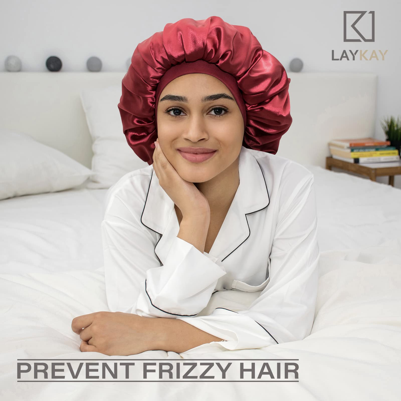 Satin Bonnet Adjustable Sleeping Silk Bonnet Black Women Men Double Layer Satin Lined Sleep Cap for Sleeping Hair Wrap Silk Hair
