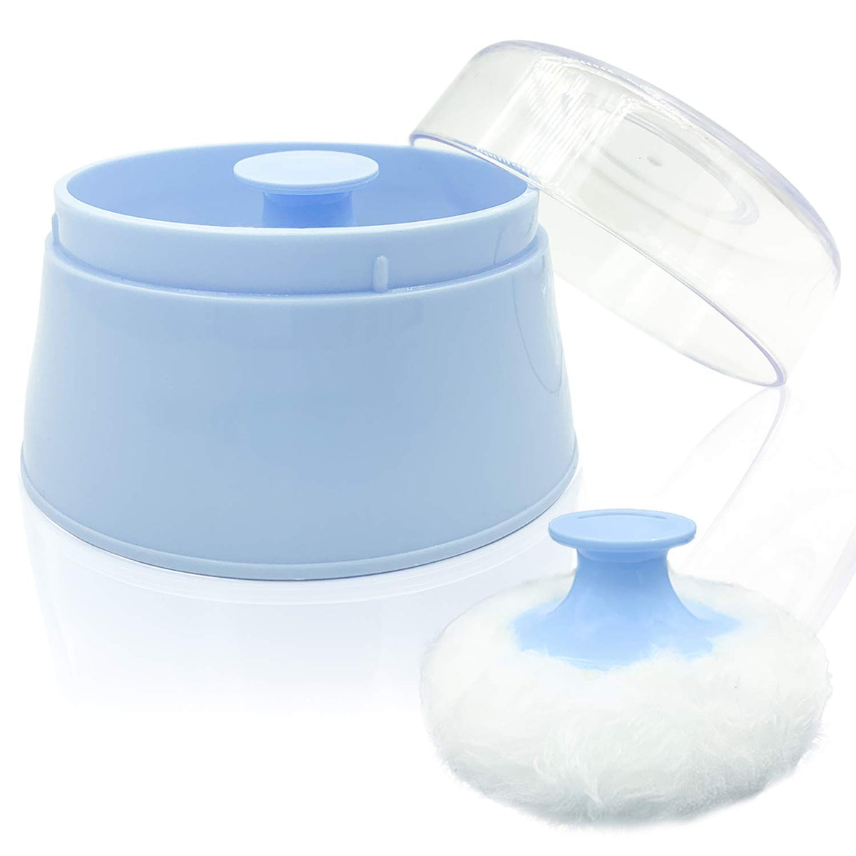 Bpa Free Baby Powder Puff Box, Large 2.8'' Fluffy Body After-Bath Powder Case, Baby Care Face/Body Villus Powder Puff Container,