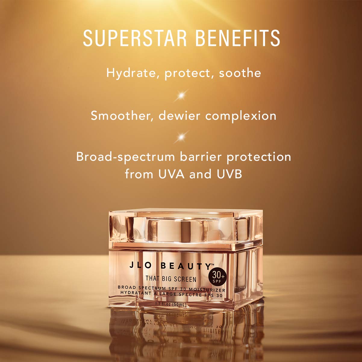 JLO BEAUTY That Big Screen Broad Spectrum SPF 30 Moisturizer | Hydrates, Protects, Luminizes, Soothes For Smooth, Dewy & Glowing