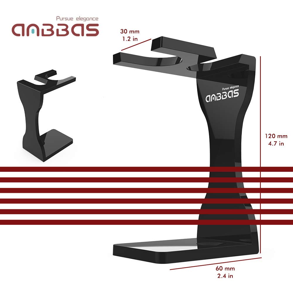 Anbbas Faux Badger Shaving Brush Set With 3.5Oz Milk Shaving Soap And Bowl Stainless Steel,Black Acrylic Shaving Stand Holer For