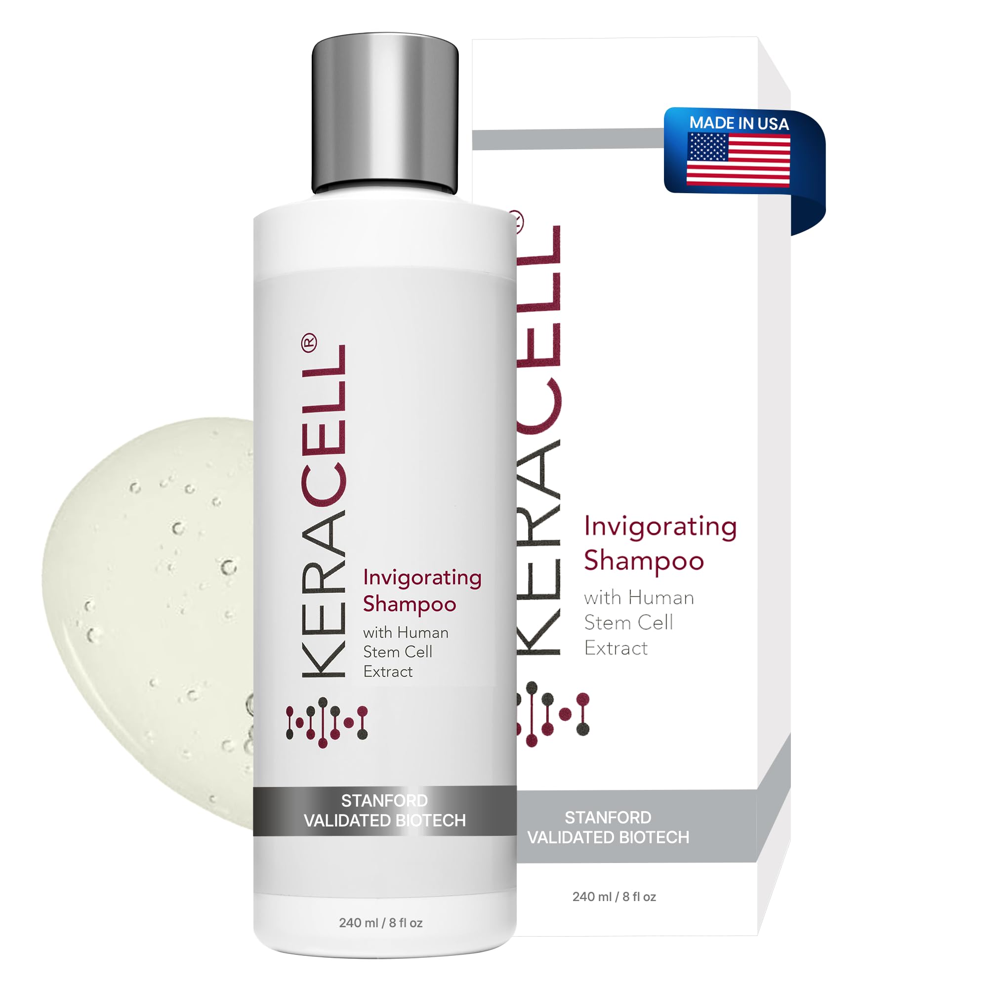 Keracell Invigorating Shampoo  Hair Growth Shampoo for Men & Women with Human Stem Cell Extract  Cleanses & Strengthens to Sup