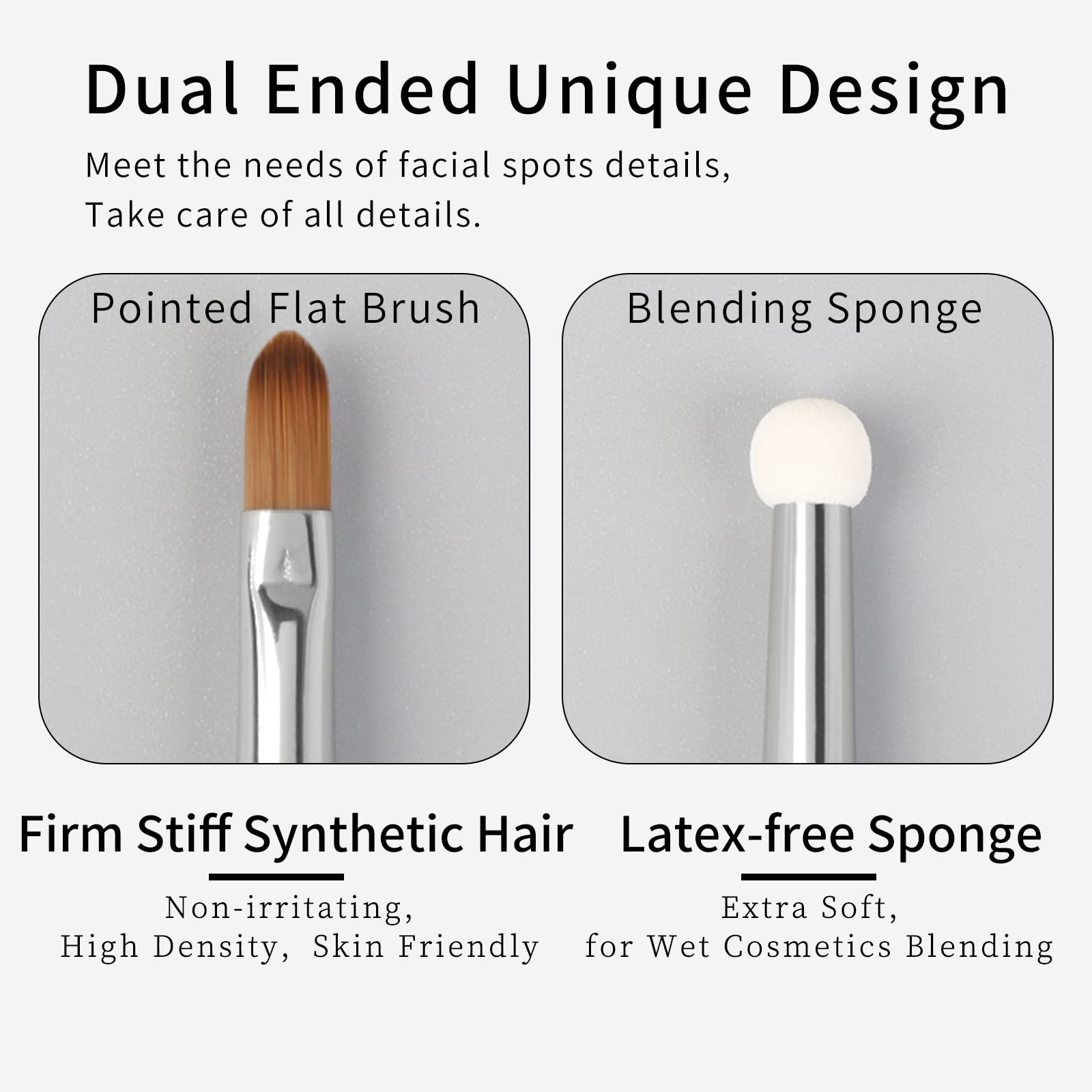 Enzo Ken Small Concealer Brush Under Eye Sponge, Small Makeup Brush, Flat Concealer Brush, Lipstick Brush, Lip Brush, Small Flat