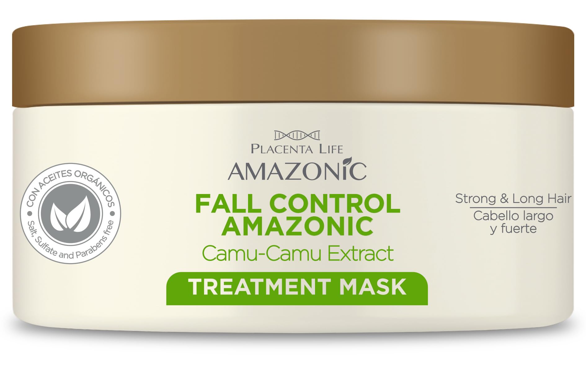 PLACENTA LIFE Fall Control Mask with Camu Camu ExtractSalt, Sulfates & Parabens Free 350 gr/ 12.35 oz (Fall Control Mask)