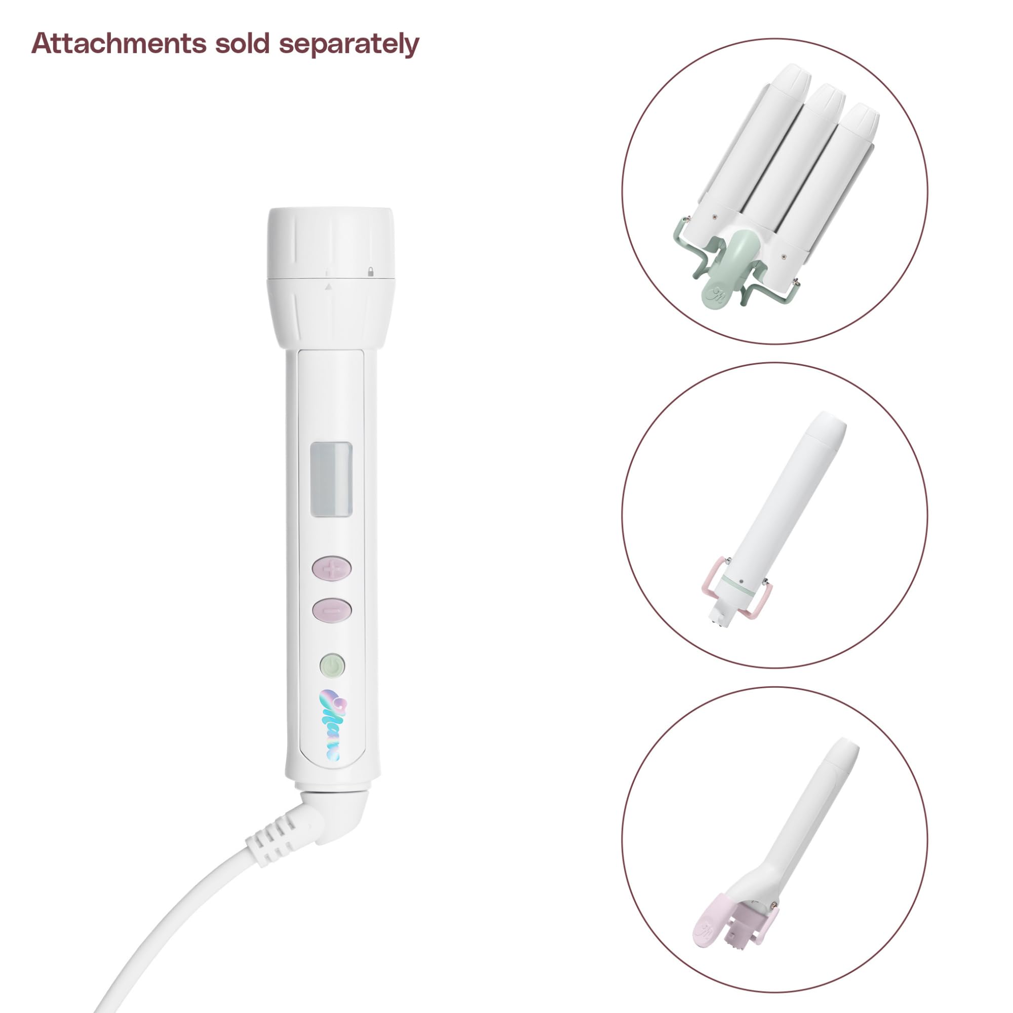 Mane Interchangable Hair Tool Base - Power Base for Hair Styling Attachments Compatible with Curling Iron, Curling Wand & Hair W