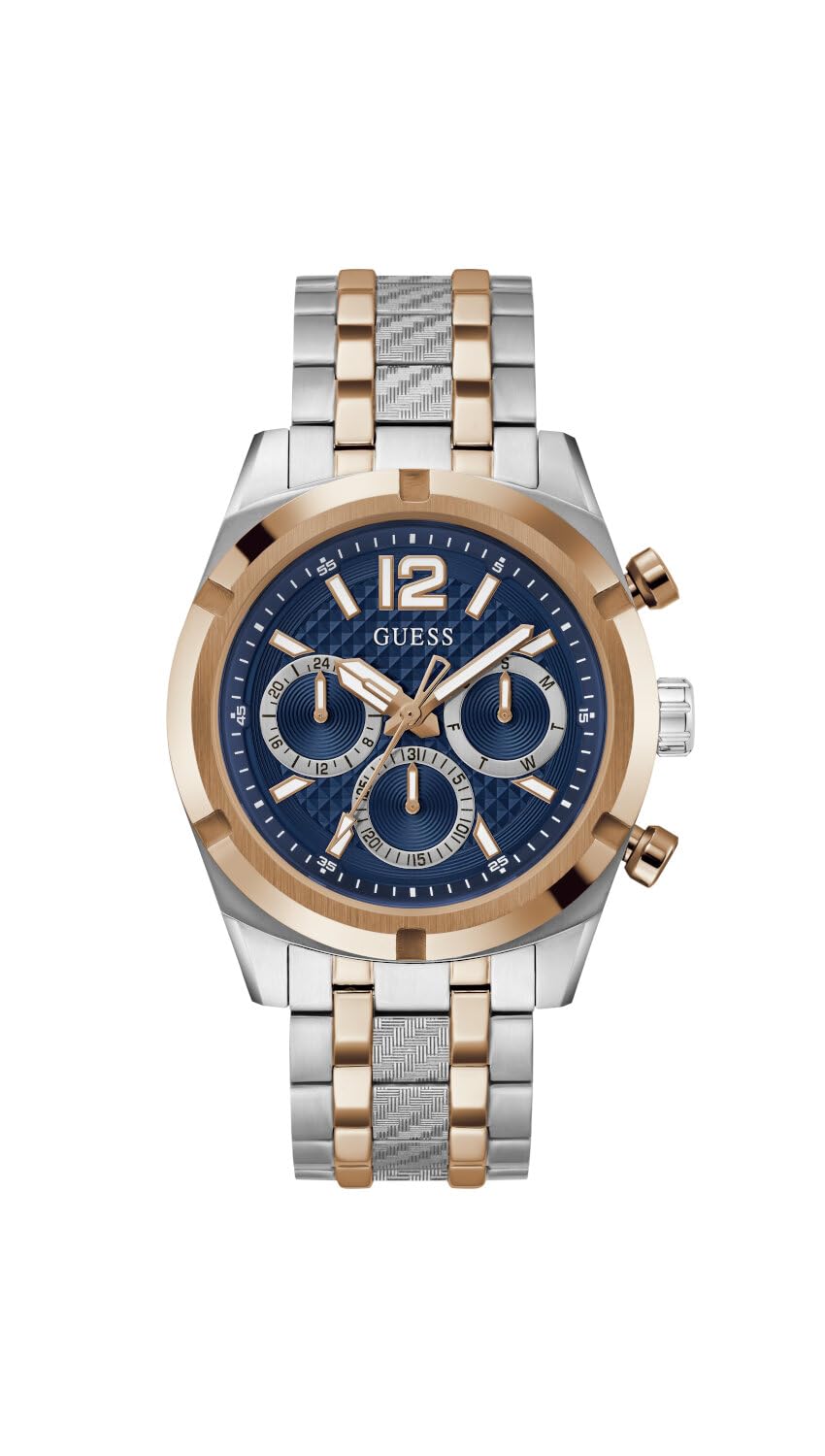 Guess Mens Stainless Steel Analog Blue Dial WatchGw0714G3, Band Color:Multicolor