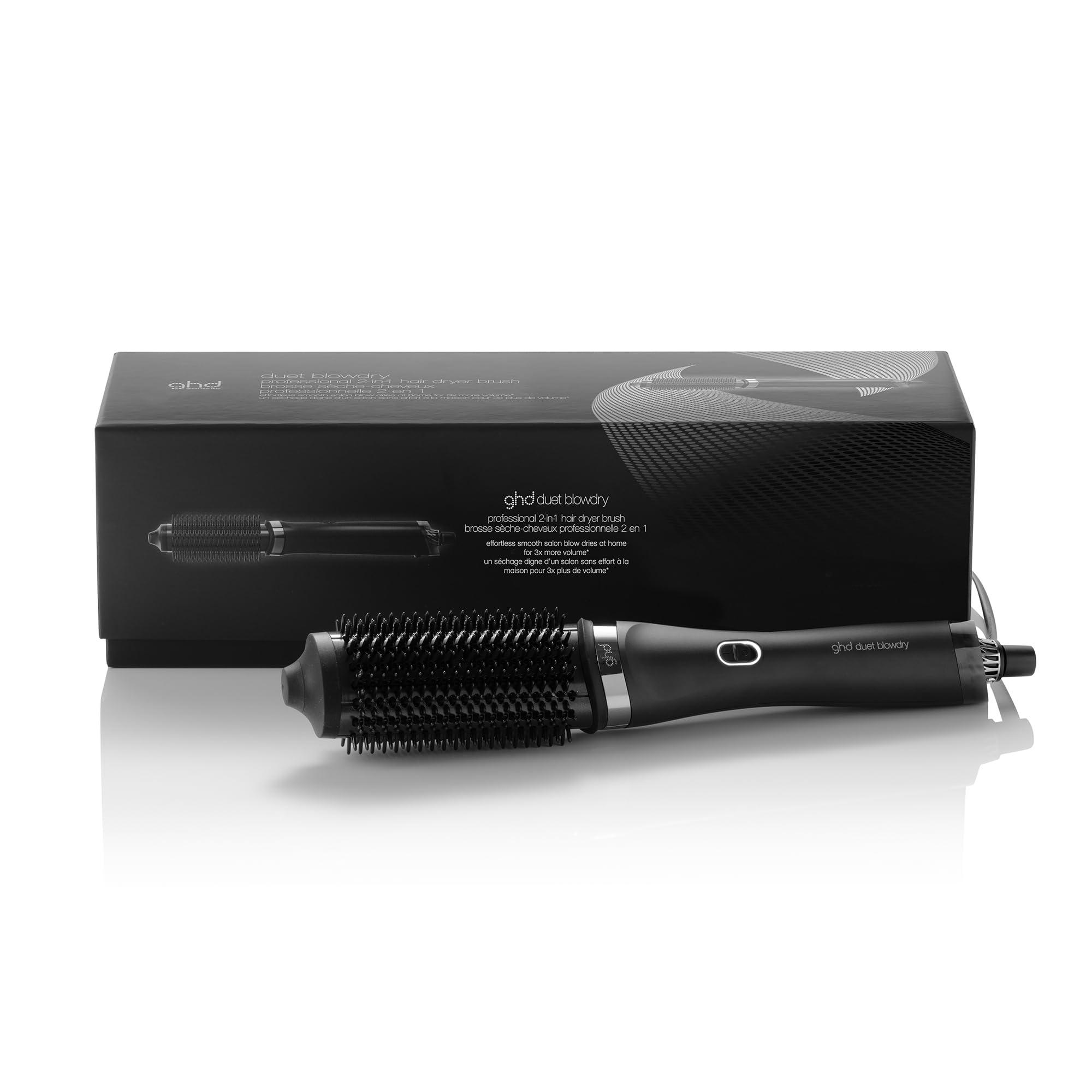 ghd Duet Style - 2-in-1 Flat Iron Hair Straightener + Hair Dryer, Hot Air Styler to Transform Hair from Wet to Styled - Black