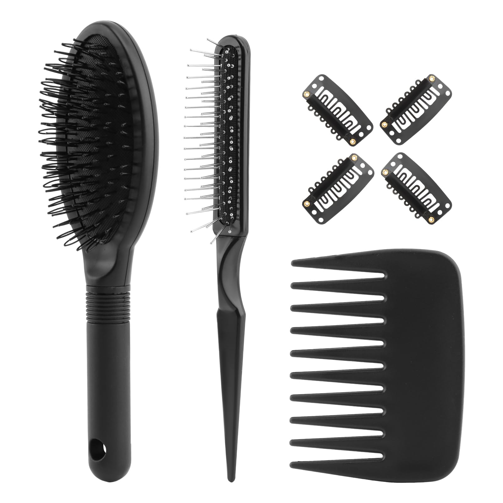 3Pcs Wig Brush Comb Set, Loop/WideTooth/Edge Combs for Wigs & Extensions