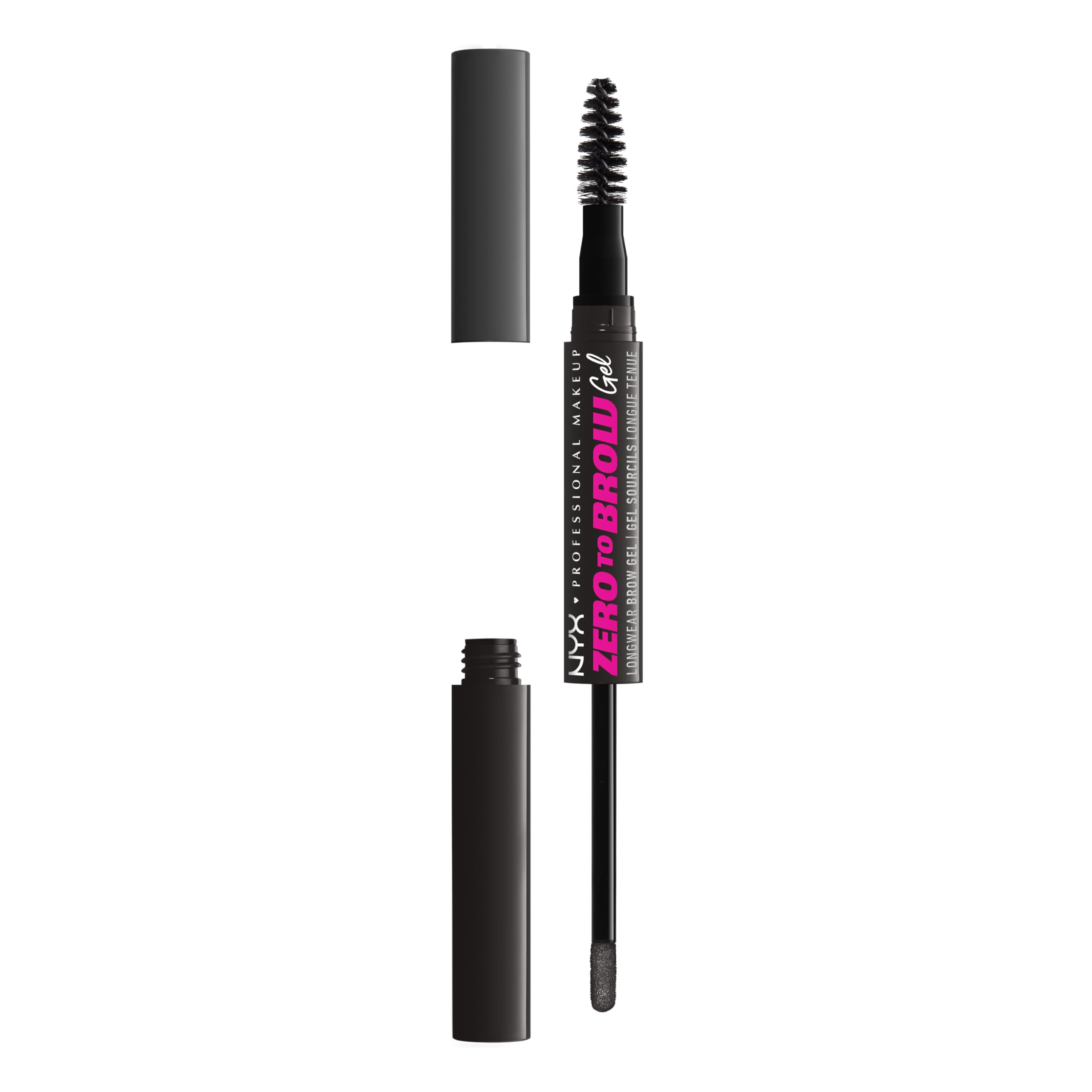 NYX PROFESSIONAL MAKEUP Zero to Brow, Longwear Eyebrow Gel, Black