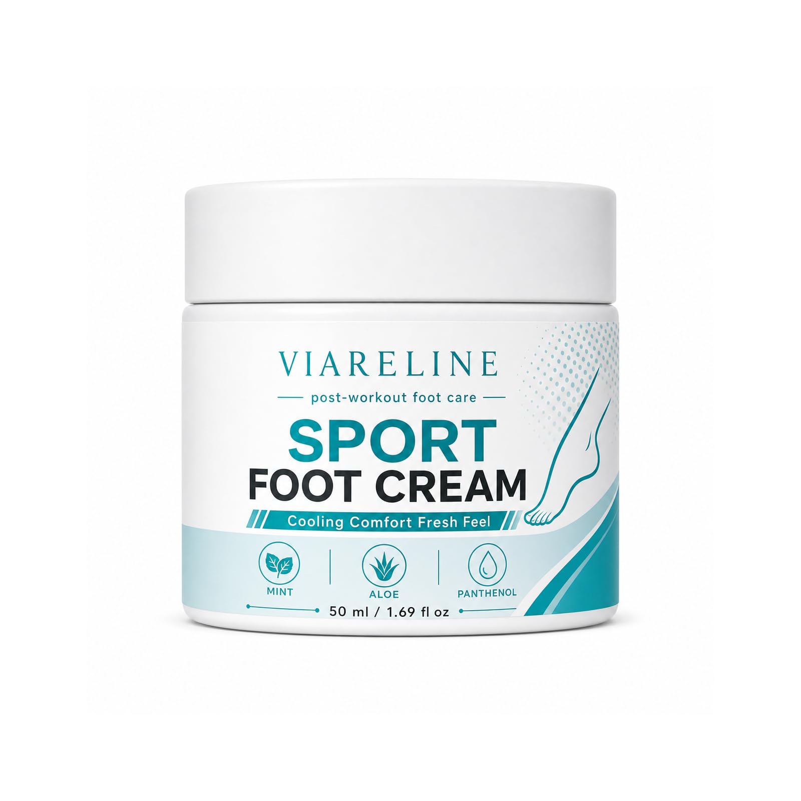 Viareline Sport Foot Cream, PostWorkout Foot Care, 50 ml